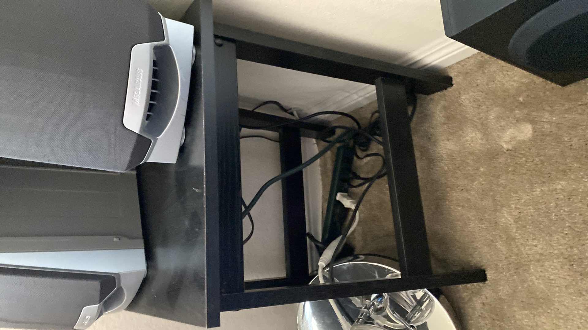 Photo 1 of BLACK WOOD TABLE 15.5x15.5x19.5H