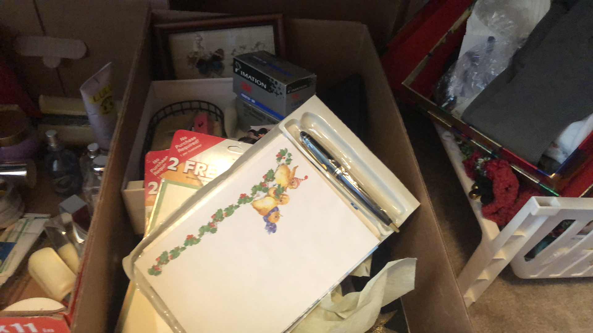 Photo 1 of CONTENTS ON FLOOR (LEFT SIDE OF CLOSET, WOMENS FRAGRANCES, SOCKS, COSMETICS AND MORE