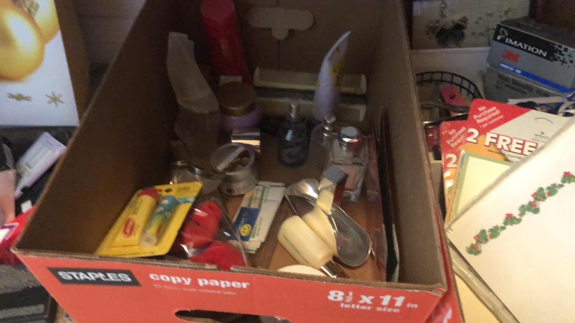 Photo 1 of CONTENTS ON FLOOR (LEFT SIDE OF CLOSET, WOMENS FRAGRANCES, SOCKS, COSMETICS AND MORE