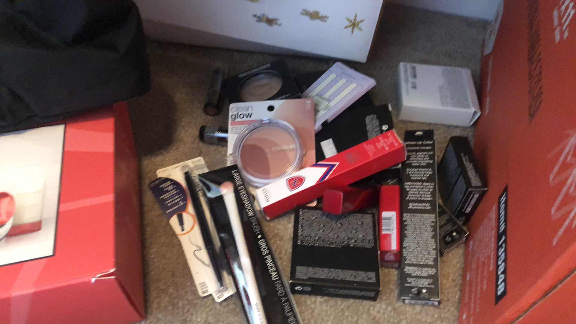 Photo 1 of CONTENTS ON FLOOR (LEFT SIDE OF CLOSET, WOMENS FRAGRANCES, SOCKS, COSMETICS AND MORE