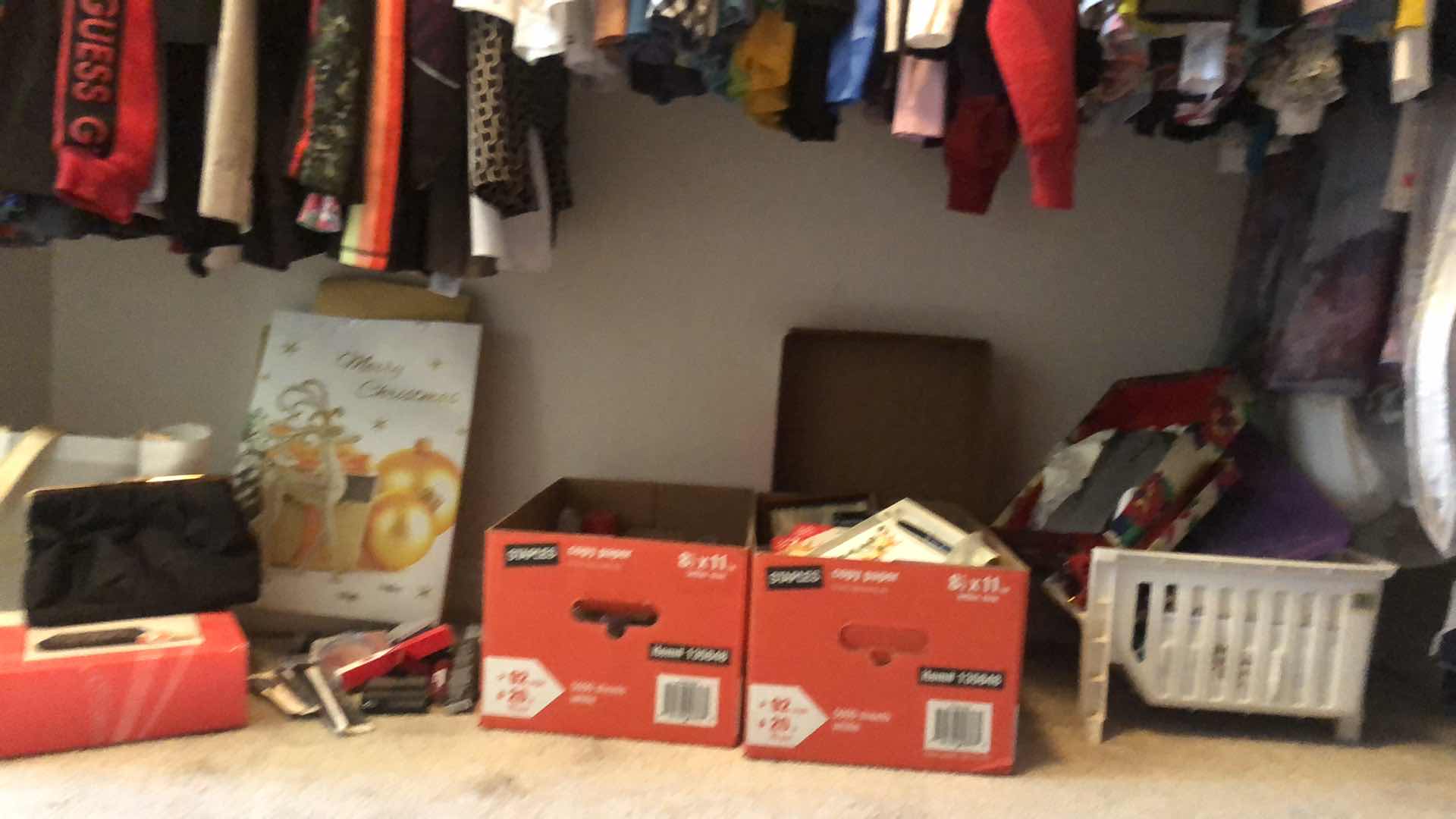 Photo 1 of CONTENTS ON FLOOR (LEFT SIDE OF CLOSET, WOMENS FRAGRANCES, SOCKS, COSMETICS AND MORE