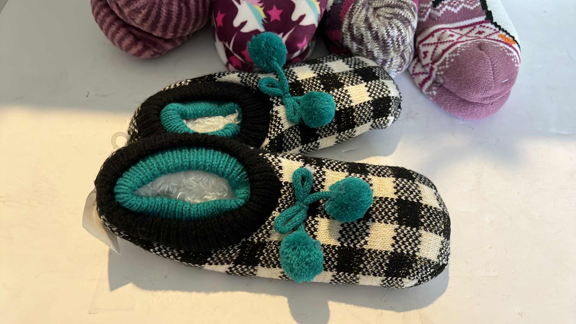 Photo 1 of 3-PAIRS OF SLIPPERS, 2-WARM SOCKS