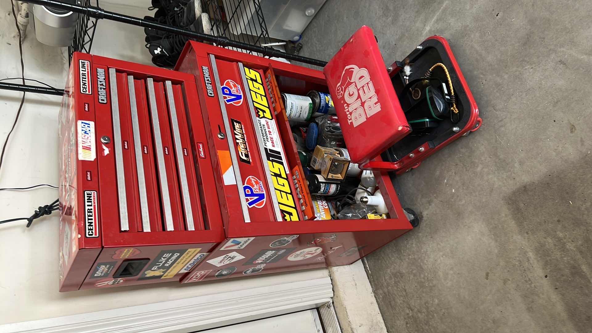 Photo 2 of 2-RED CRAFTSMAN TOOL BOXES W CONTENTS