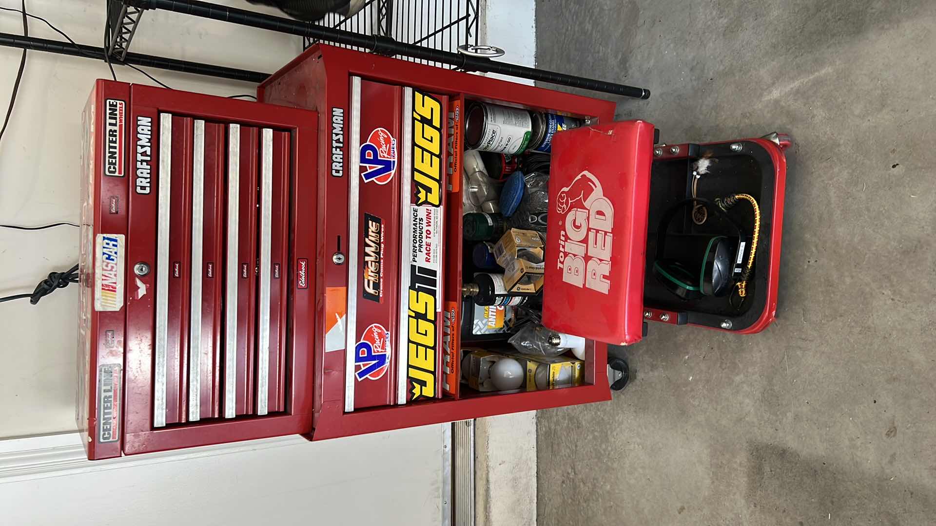 Photo 1 of 2-RED CRAFTSMAN TOOL BOXES W CONTENTS