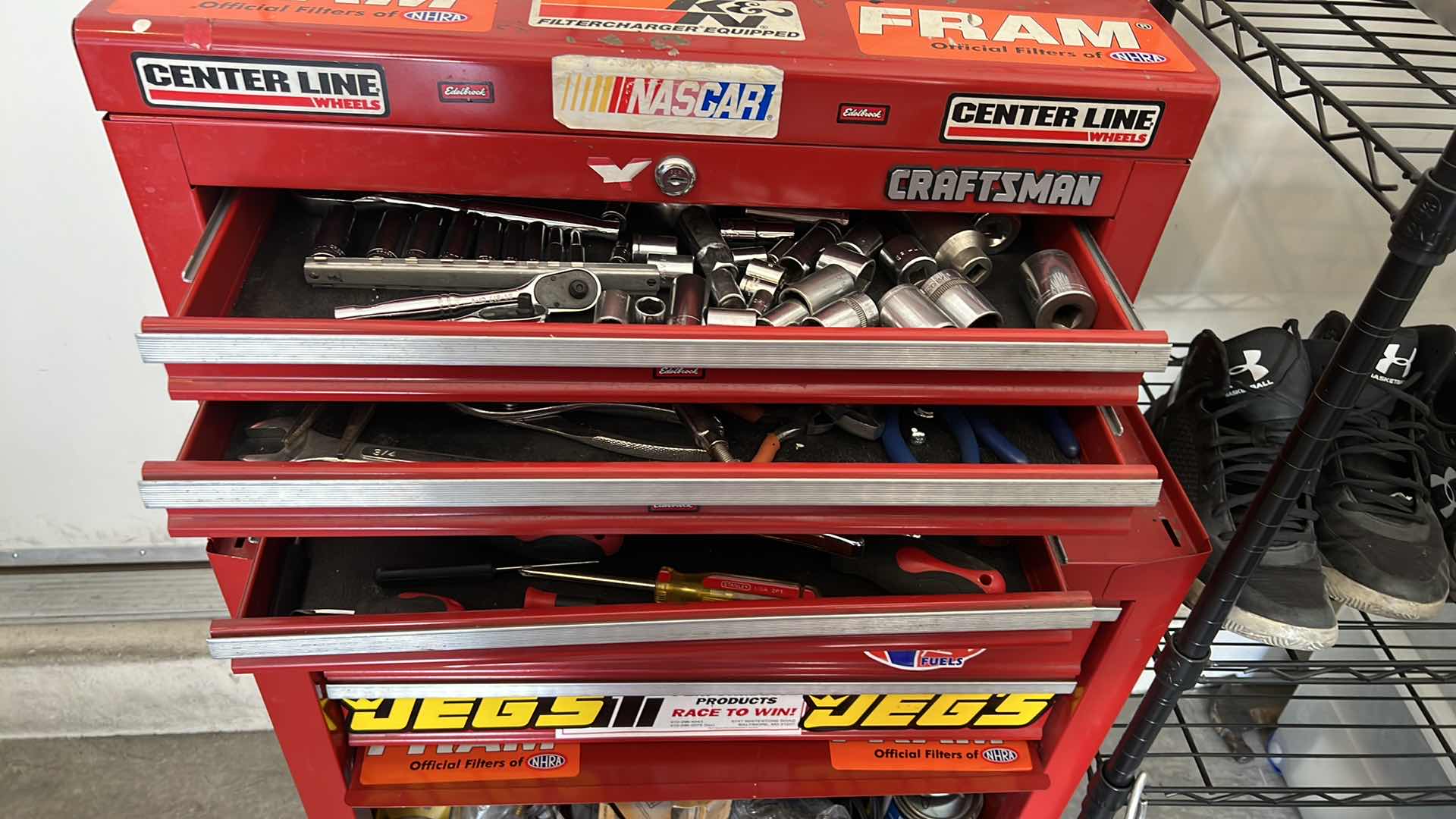 Photo 3 of 2-RED CRAFTSMAN TOOL BOXES W CONTENTS