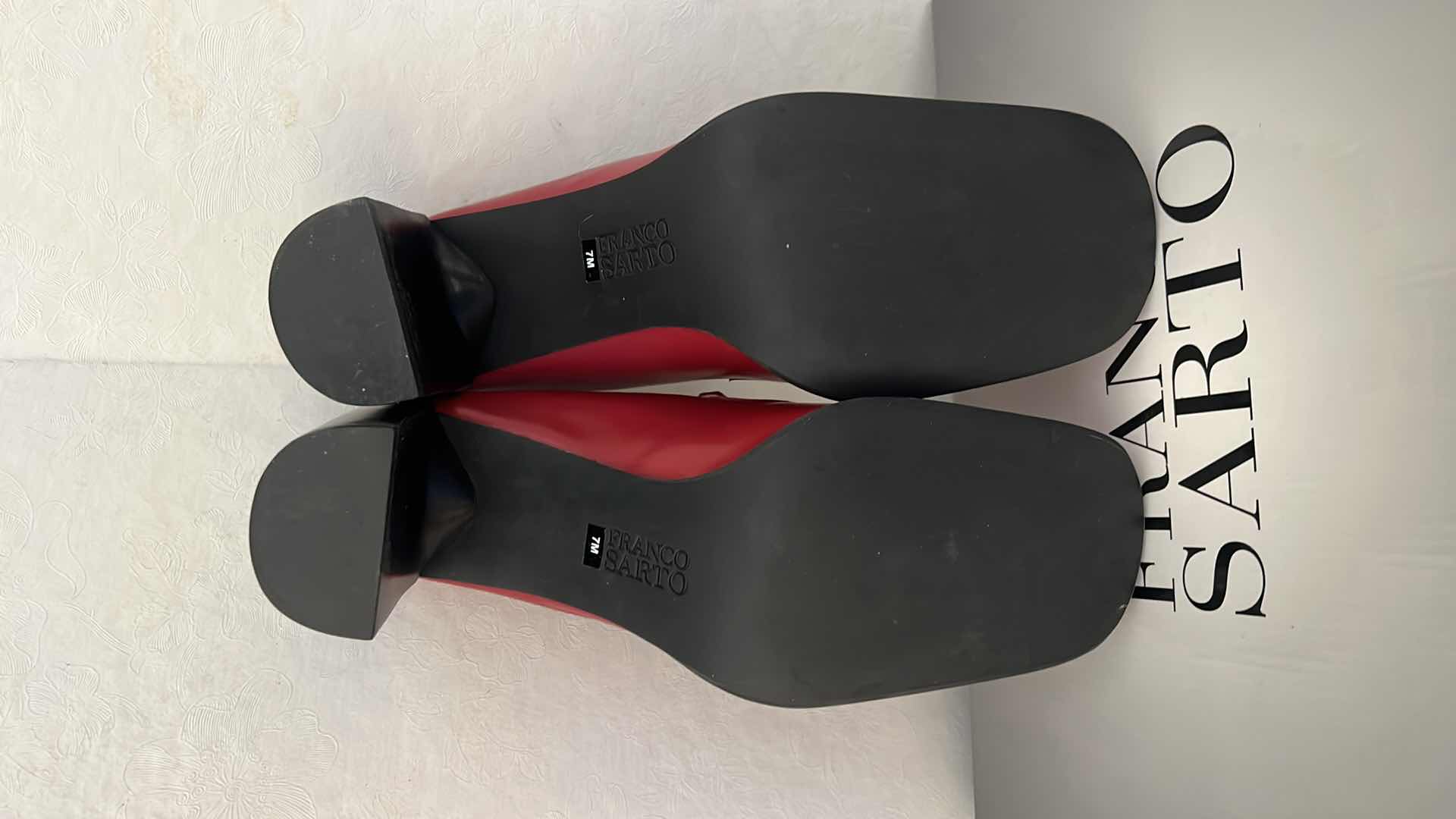 Photo 1 of RED LADIES “FRANCO SARTO” SLIDE SHOES (SIZE 7M)