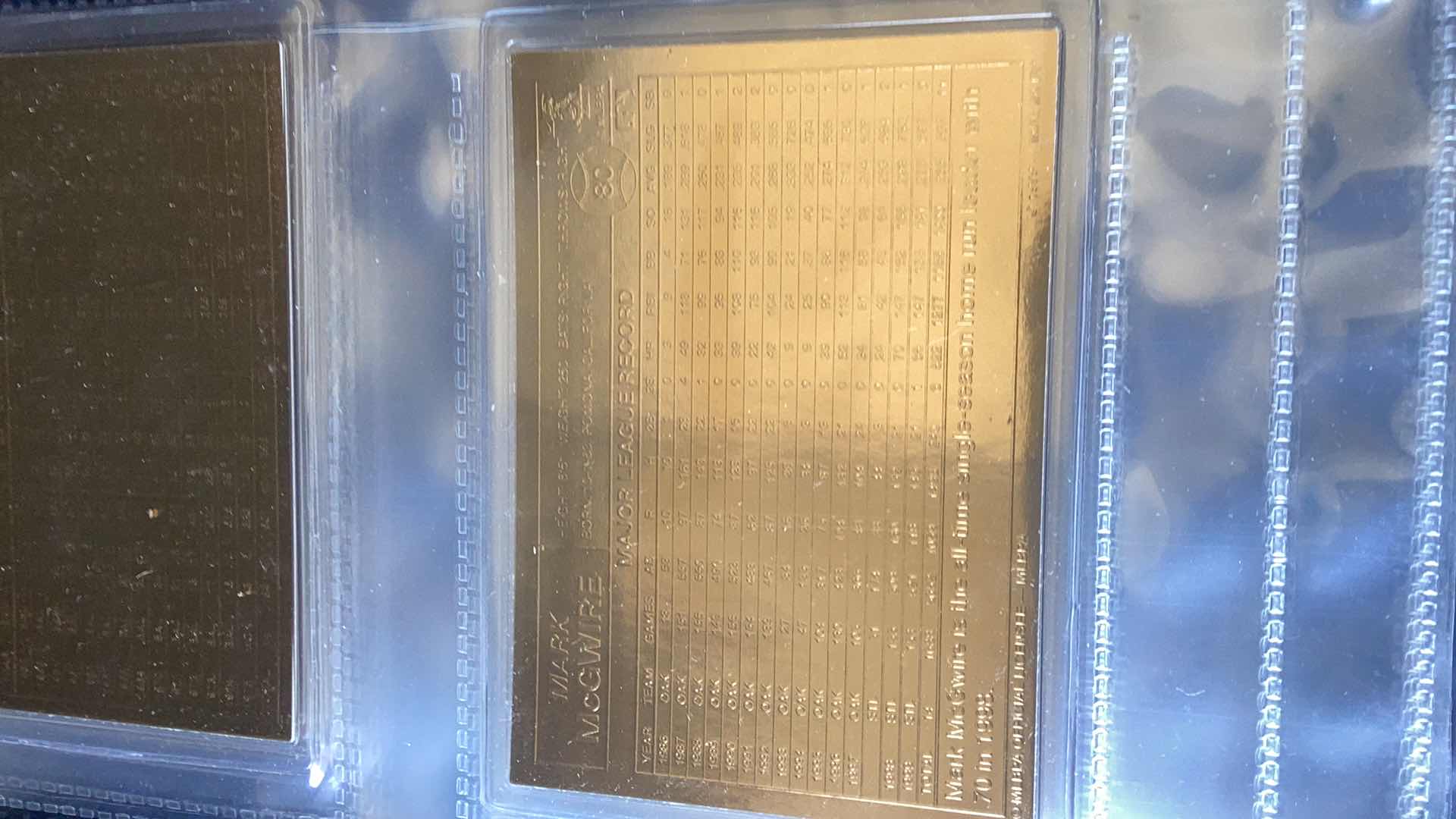 Photo 4 of DANBURY MINT 22K GOLD BASEBALL CARDS SET OF 50