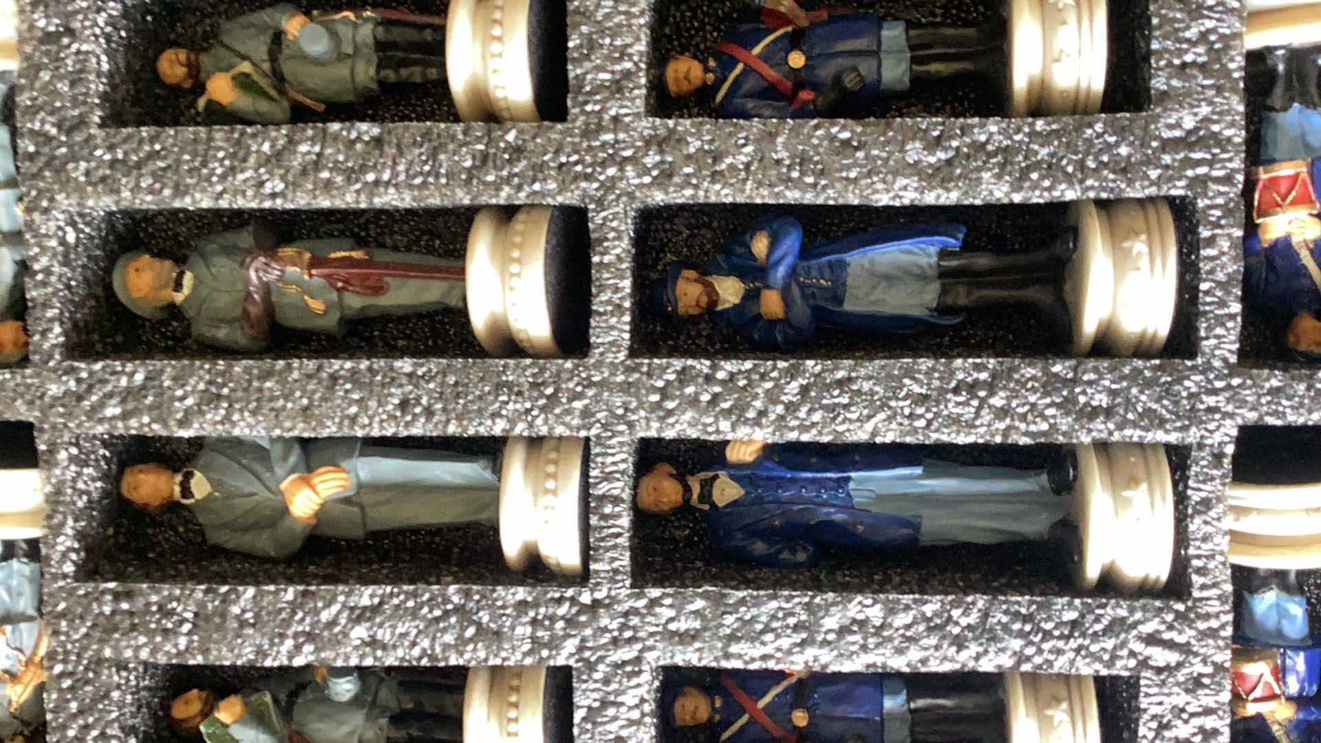 Photo 1 of THE GENERALS “CIVIL WAR” HAND PAINTED CHESS SET