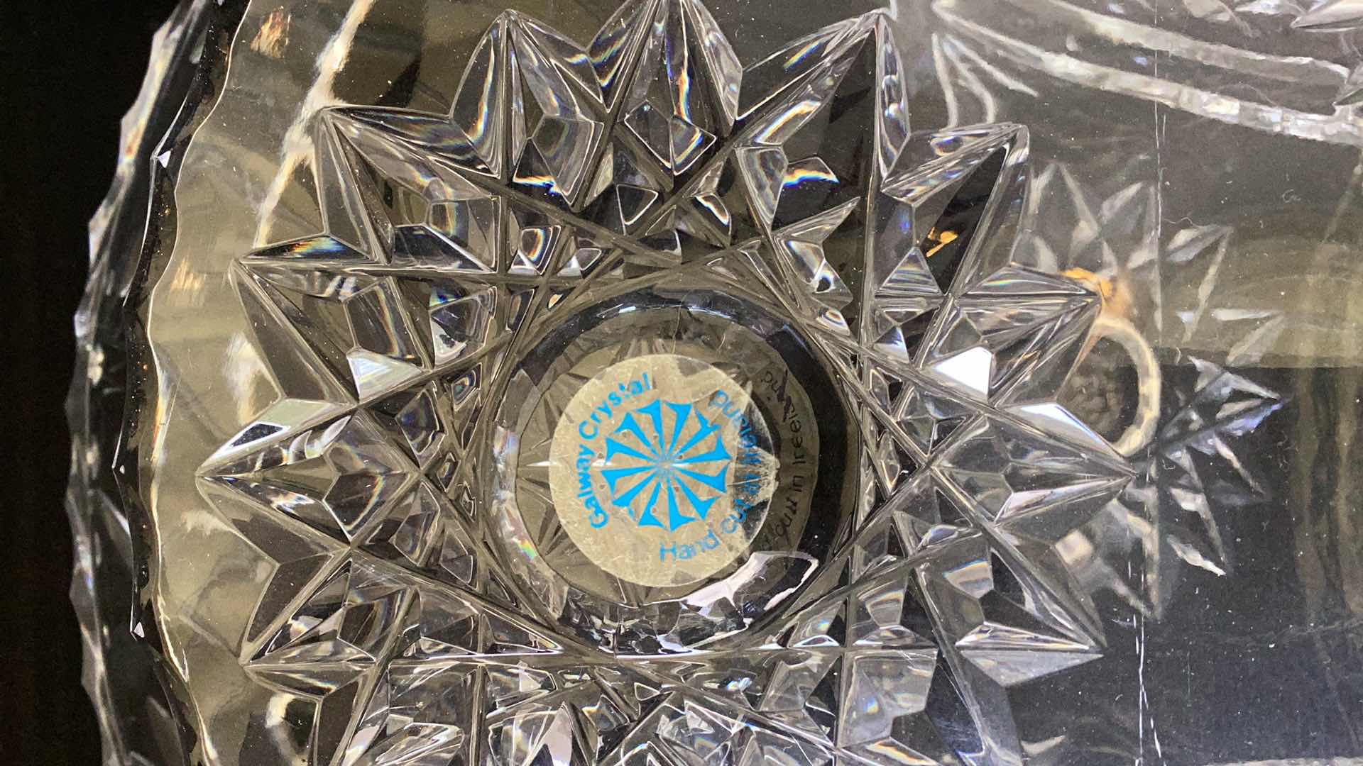 Photo 2 of GALWAY CRYSTAL BOWL MADE IN IRELAND 8” X 8”