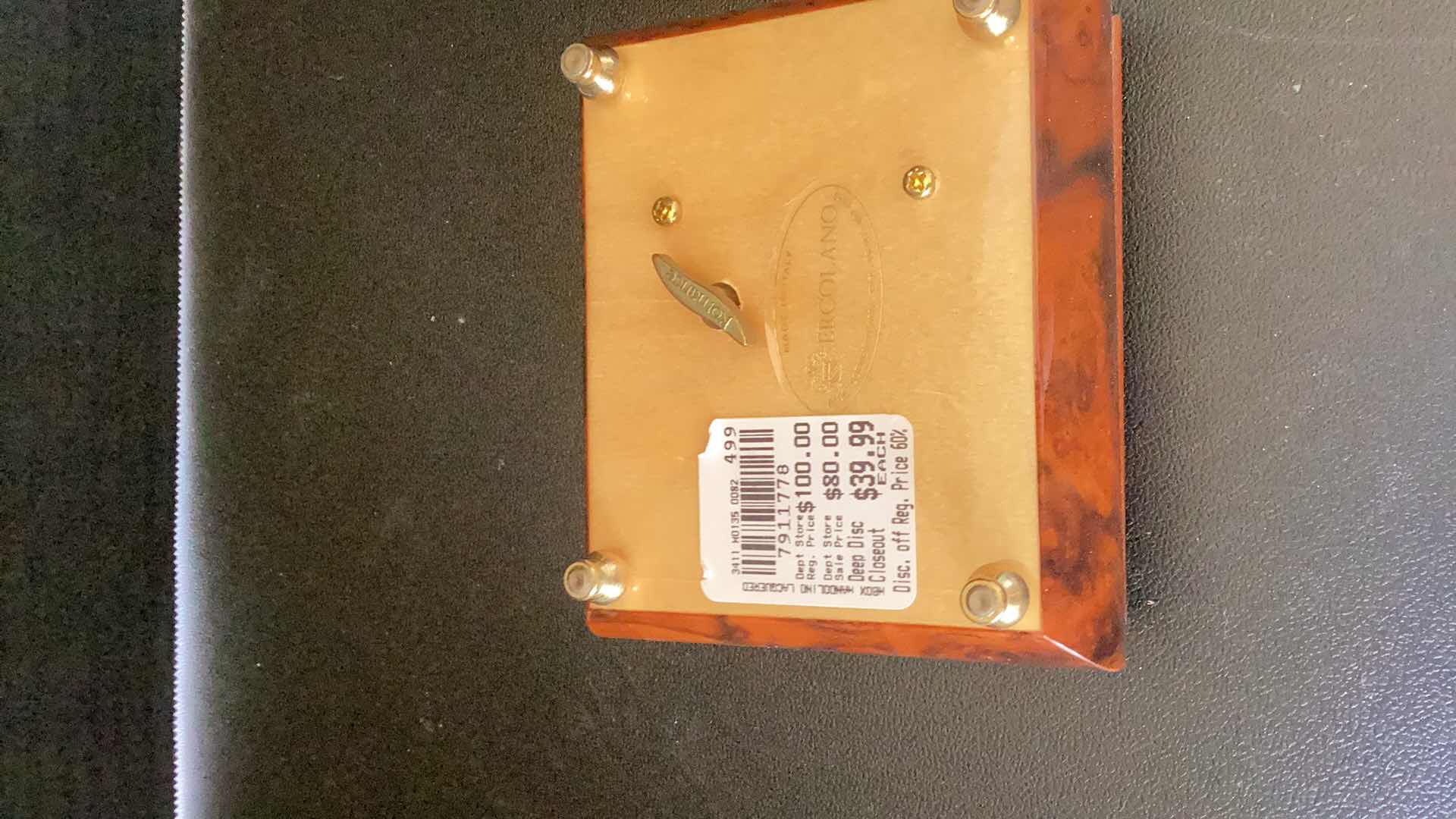 Photo 1 of ERCOLANO HAND MADE IN ITALY MUSIC BOX 5” X 2 1/2”