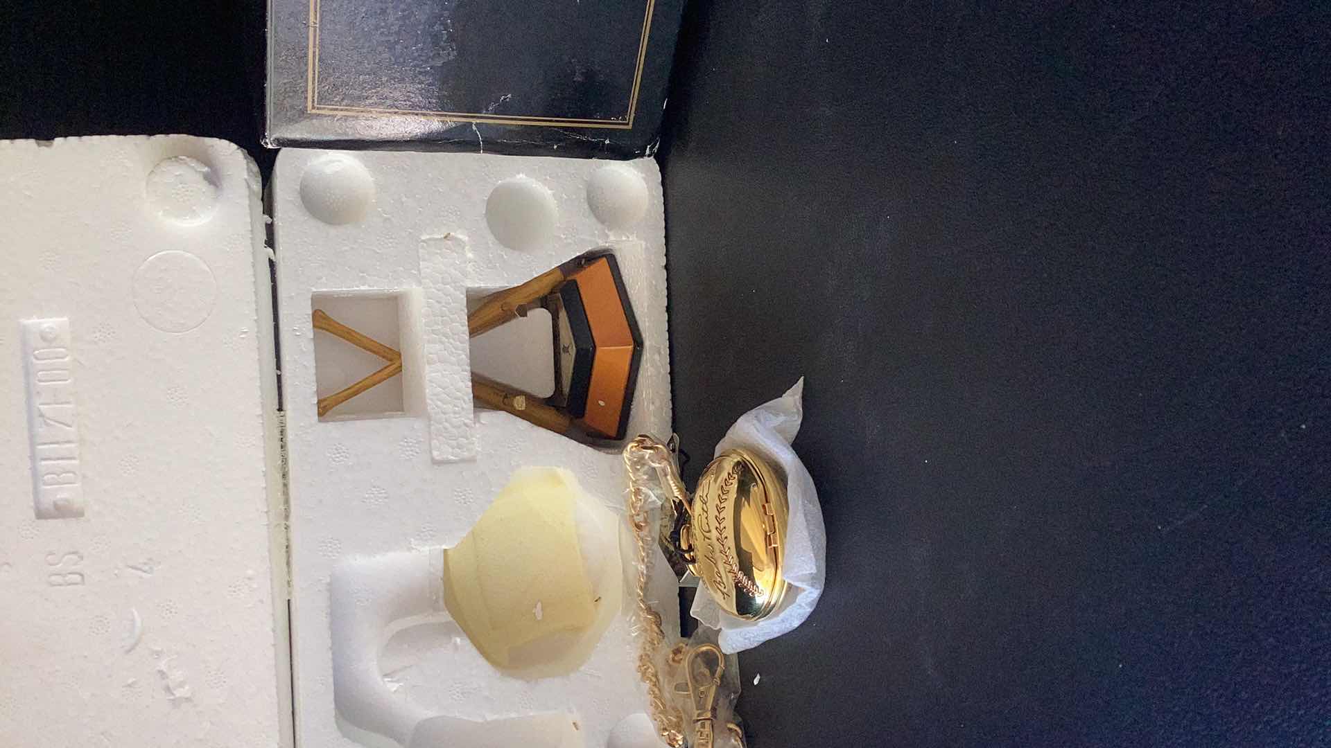 Photo 3 of FRANKLIN MINT “BABE RUTH” COMMEMORATIVE WATCH AND BAT STAND SET