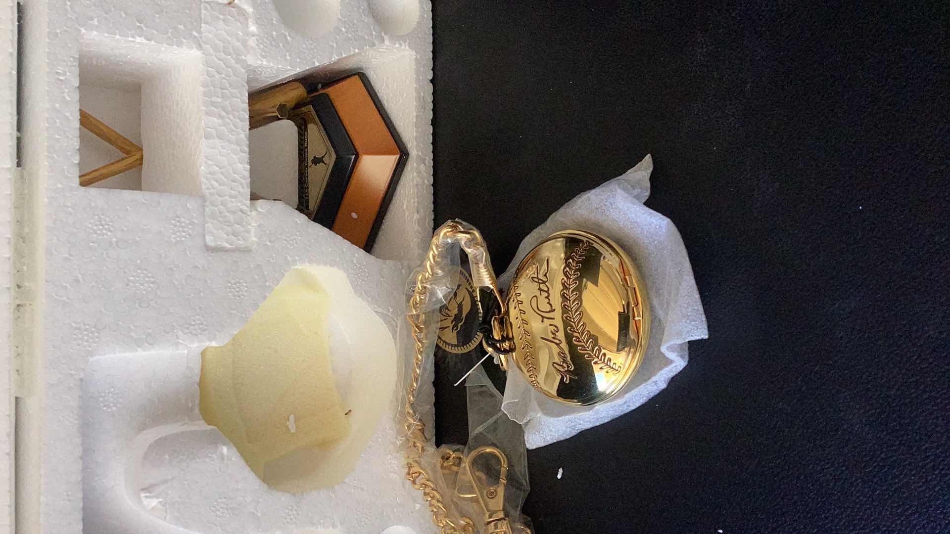 Photo 1 of FRANKLIN MINT “BABE RUTH” COMMEMORATIVE WATCH AND BAT STAND SET