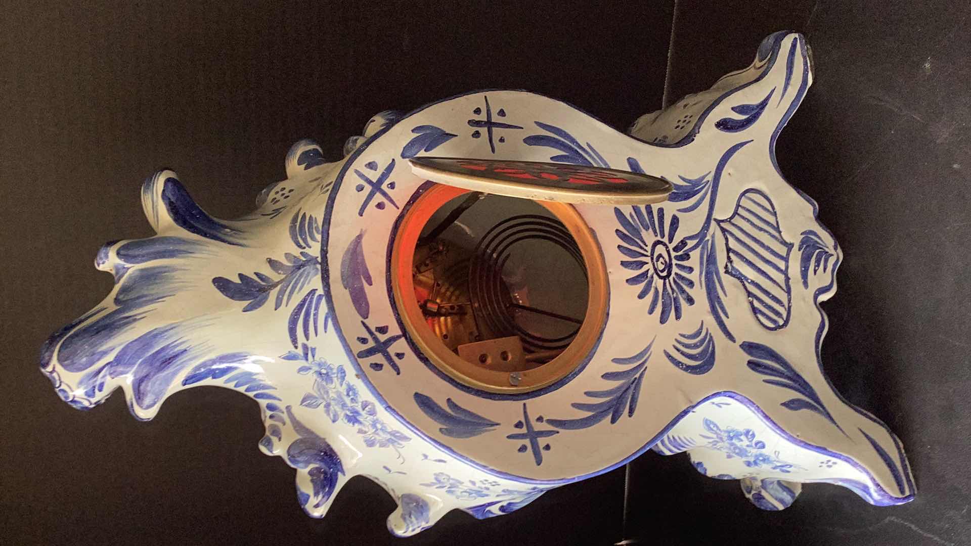 Photo 1 of ANTIQUE 1800’S DUTCH DELFT CLOCK 