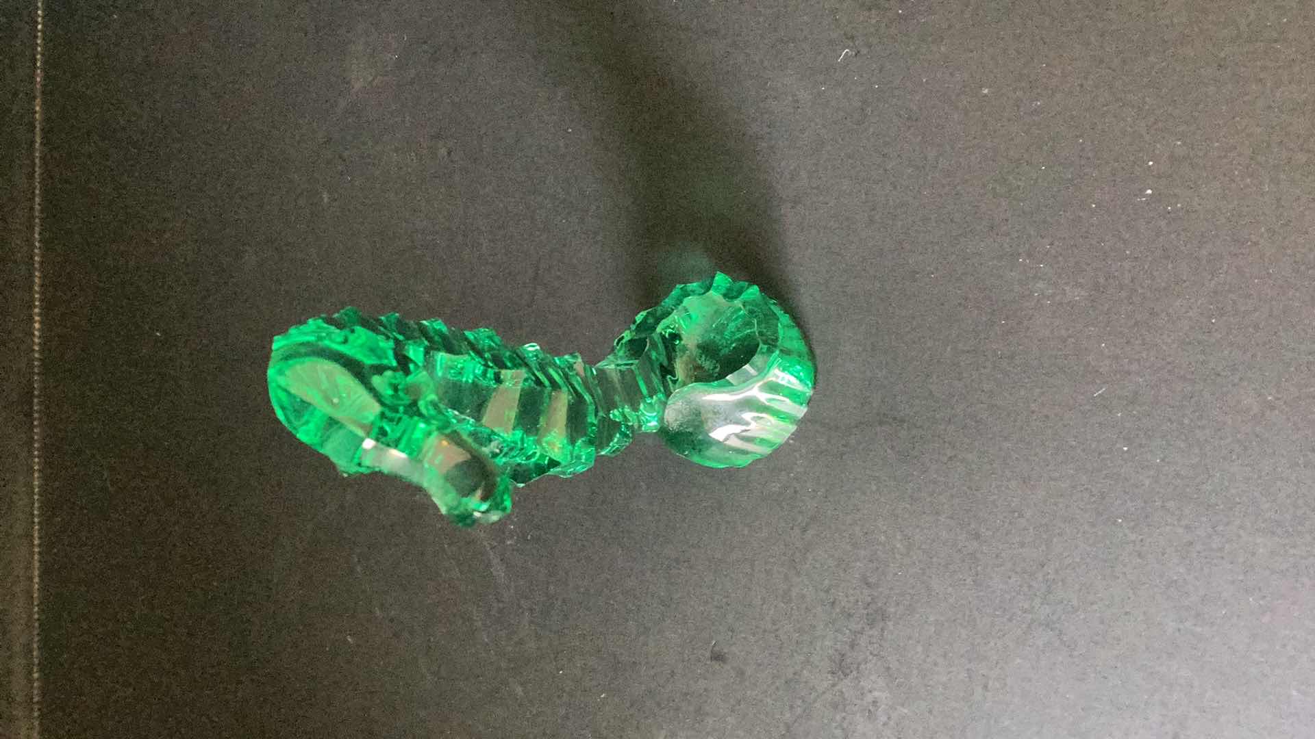 Photo 1 of GREEN CRYSTAL SEAHORSE “SEVRES, MADE IN FRANCE 3 1/4” TALL