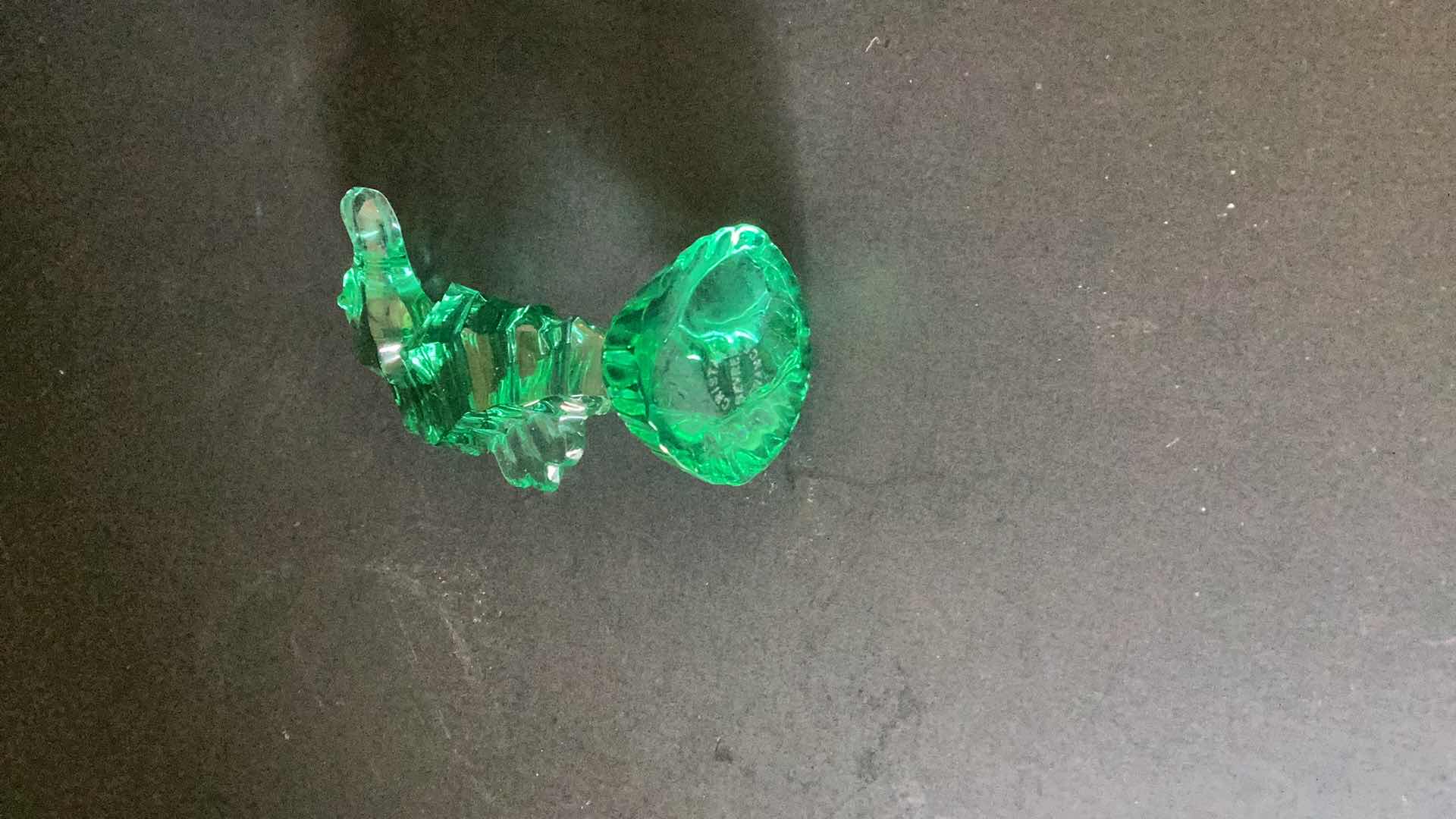 Photo 1 of GREEN CRYSTAL SEAHORSE “SEVRES, MADE IN FRANCE 3 1/4” TALL