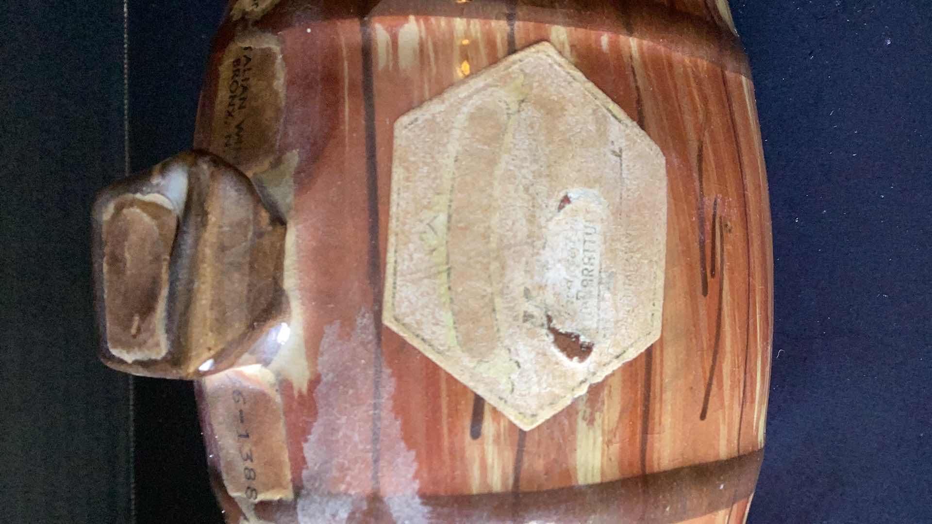 Photo 1 of FRENCH ITALIAN WINE COMPANY VINTAGE PORCELAIN WINE BARREL 6 1/2” X 5”