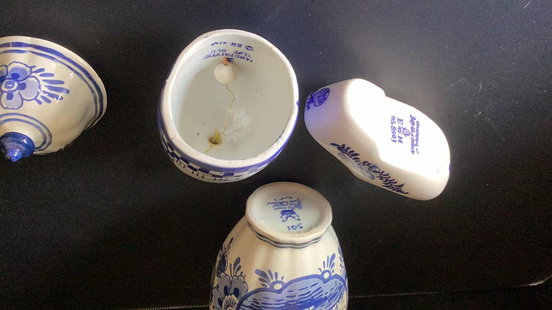 Photo 1 of THREE VINTAGE PORCELAIN PIECES MADE IN HOLLAND TALLEST IS 6 1/2” TALL