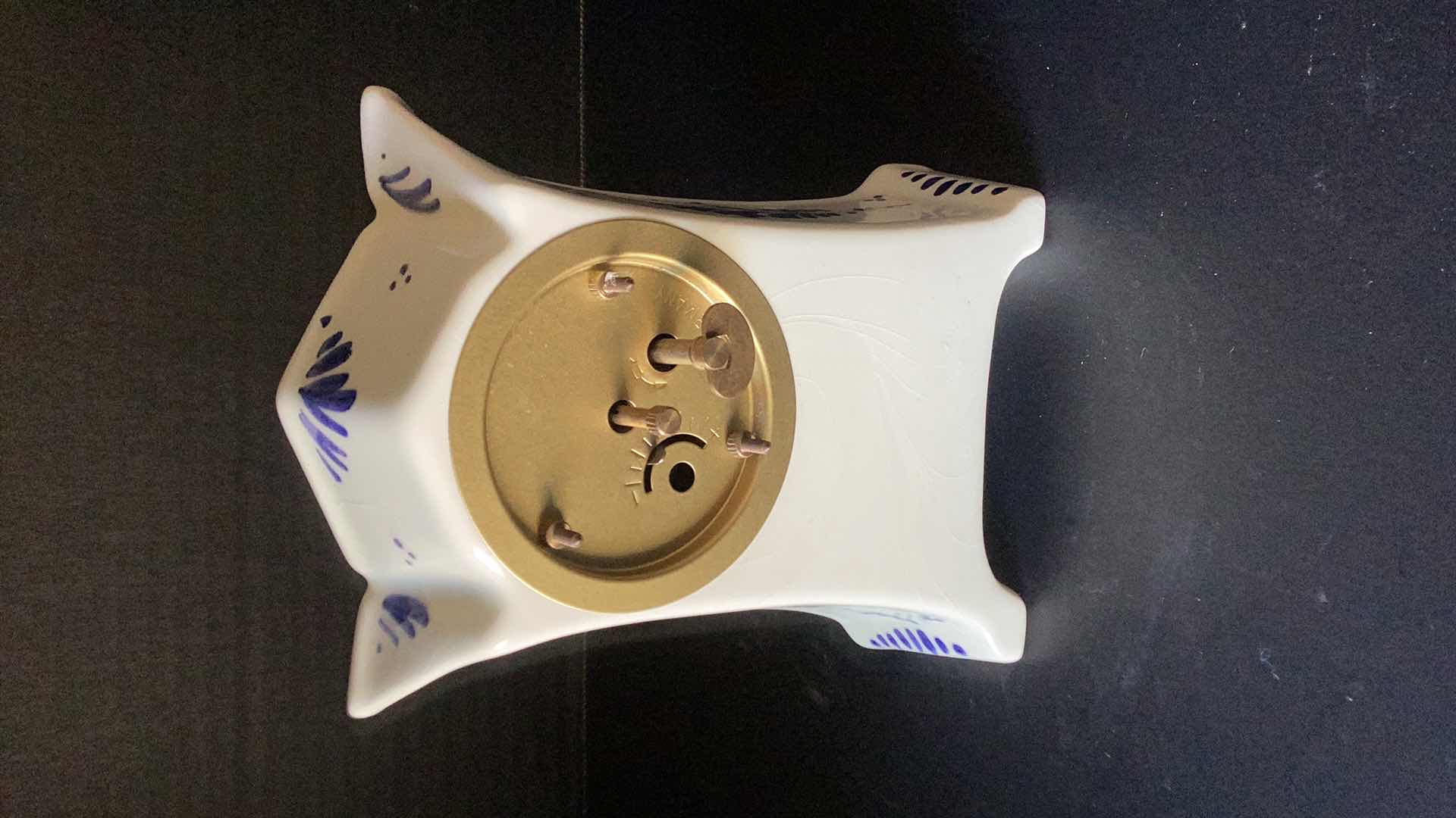 Photo 1 of ANTIQUE HAND PAINTED WIND UP CLOCK MADE IN HOLLAND 6” TALL