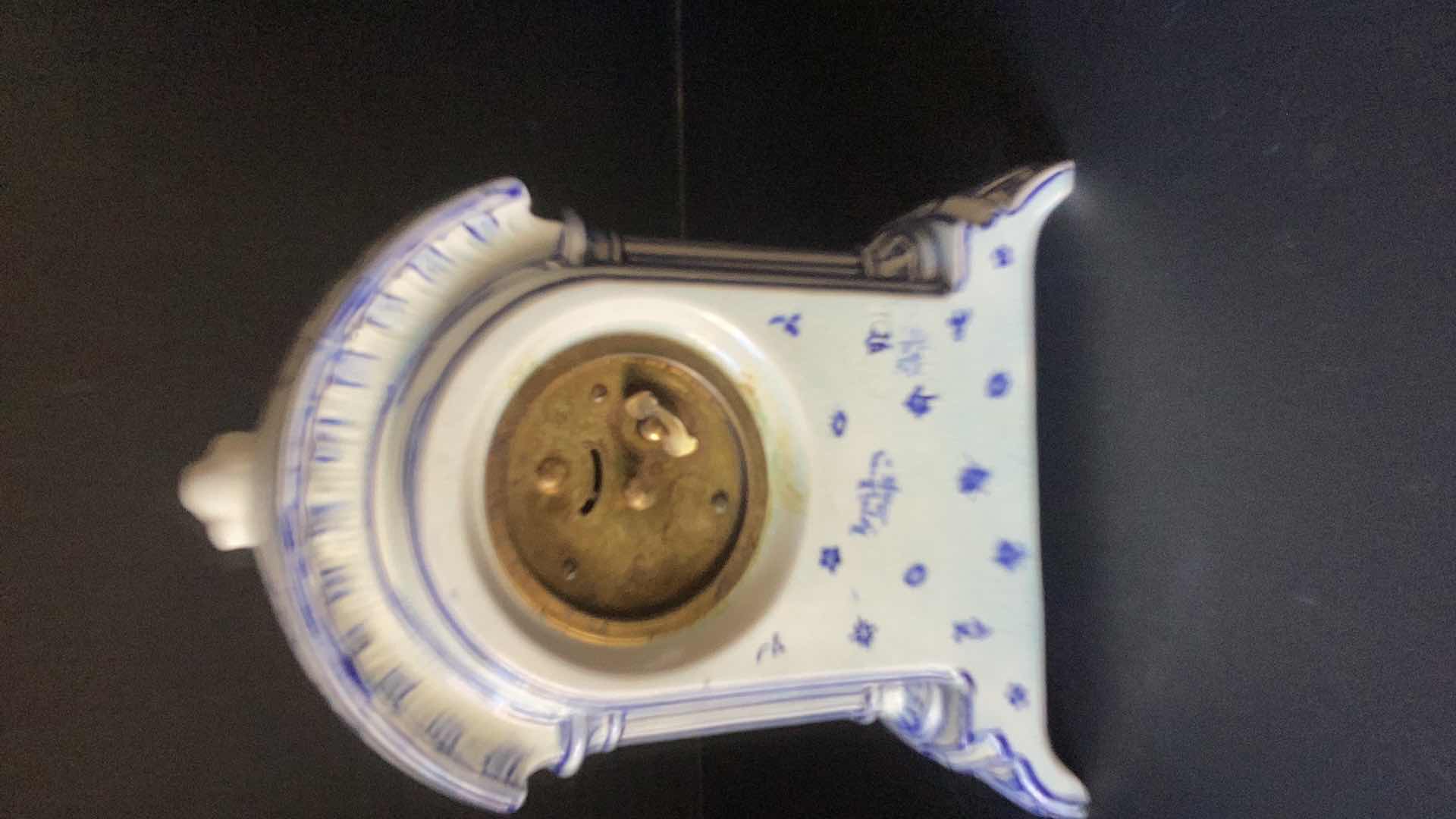 Photo 1 of ANTIQUE HAND PAINTED WIND UP CLOCK MADE IN HOLLAND 8” TALL