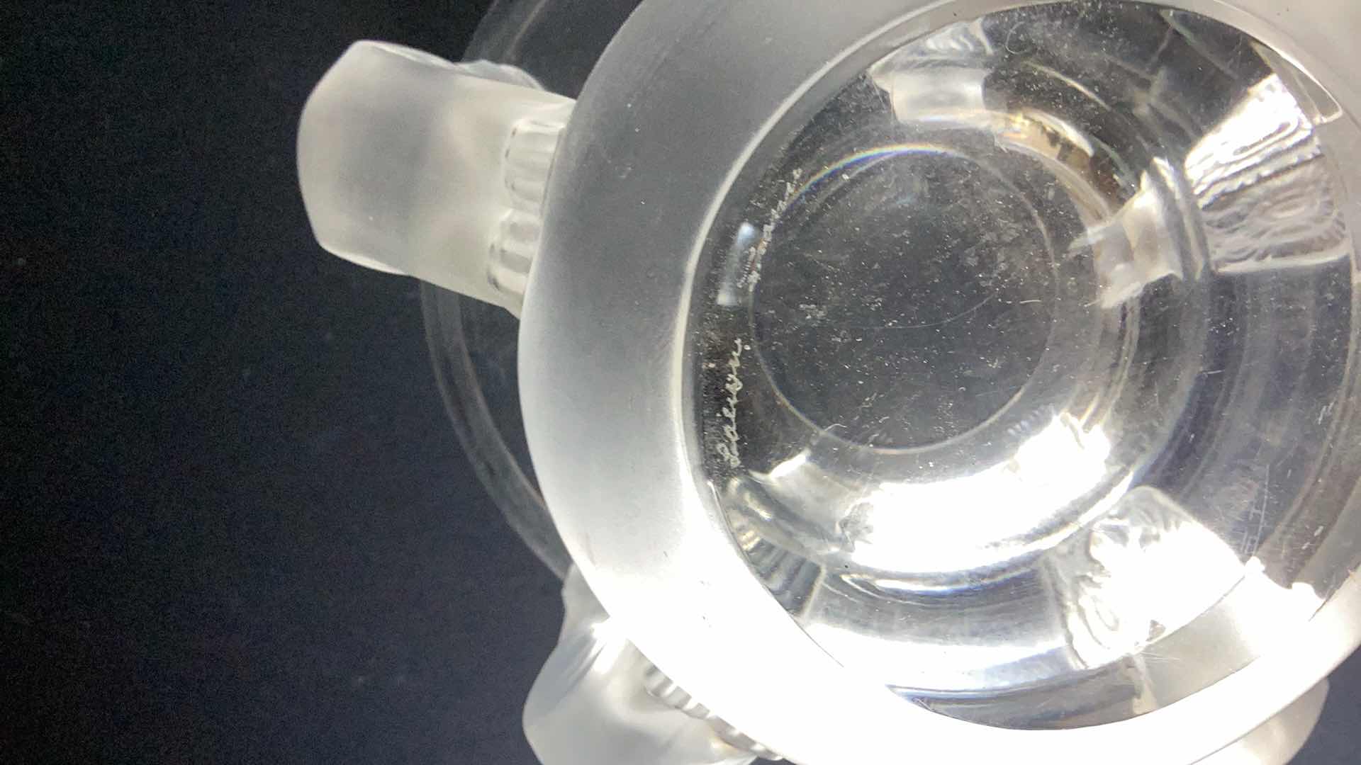 Photo 1 of LALIQUE FRANCE CRYSTAL “HIBOUX” OWL VASE 5 1/2” X 5”