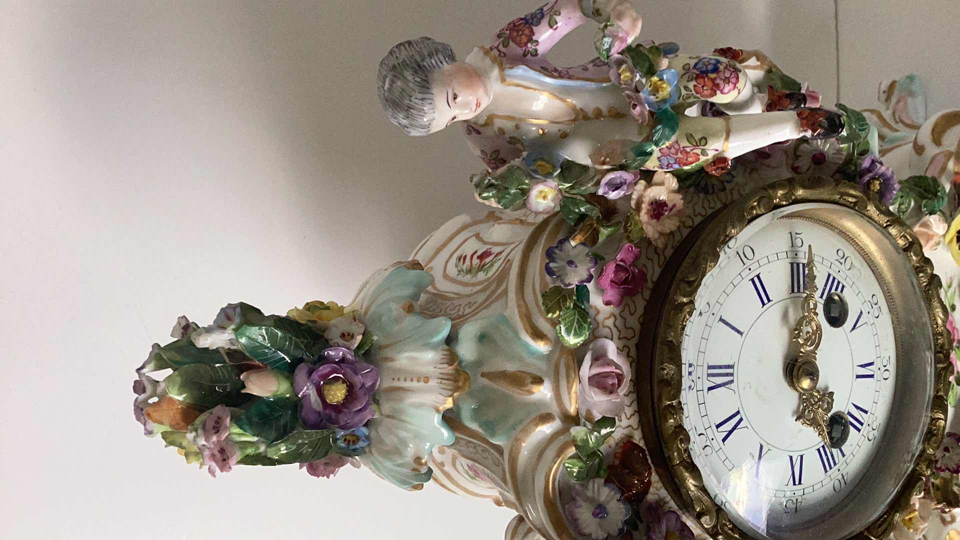 Photo 1 of ANTIQUE GERMAN HAND PAINTED CLOCK