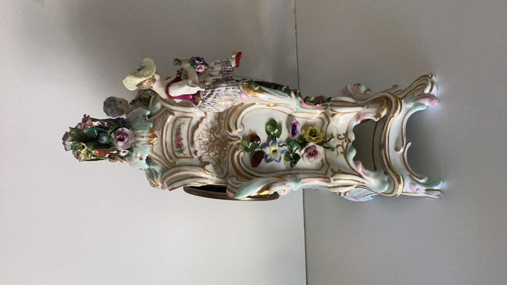 Photo 1 of ANTIQUE GERMAN HAND PAINTED CLOCK