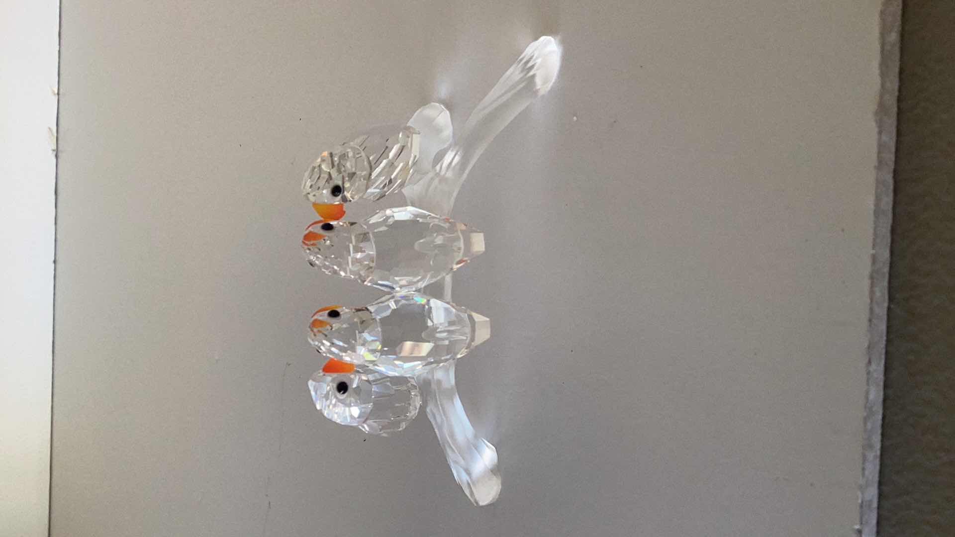 Photo 1 of SWAROVSKI CRYSTAL BABY LOVEBIRDS 4” X 2” 