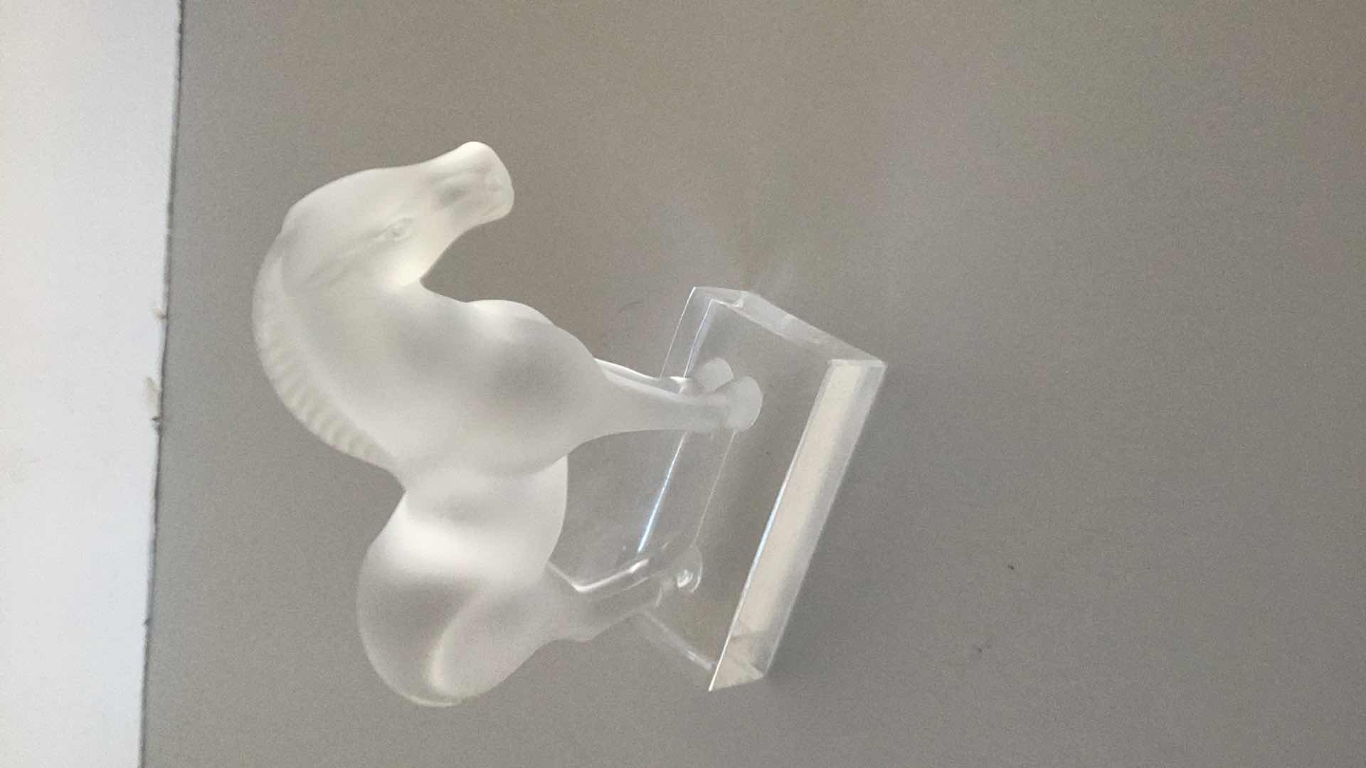 Photo 1 of RARE LALIQUE FROSTED CRYSTAL TANG HORSE 4” TALL 