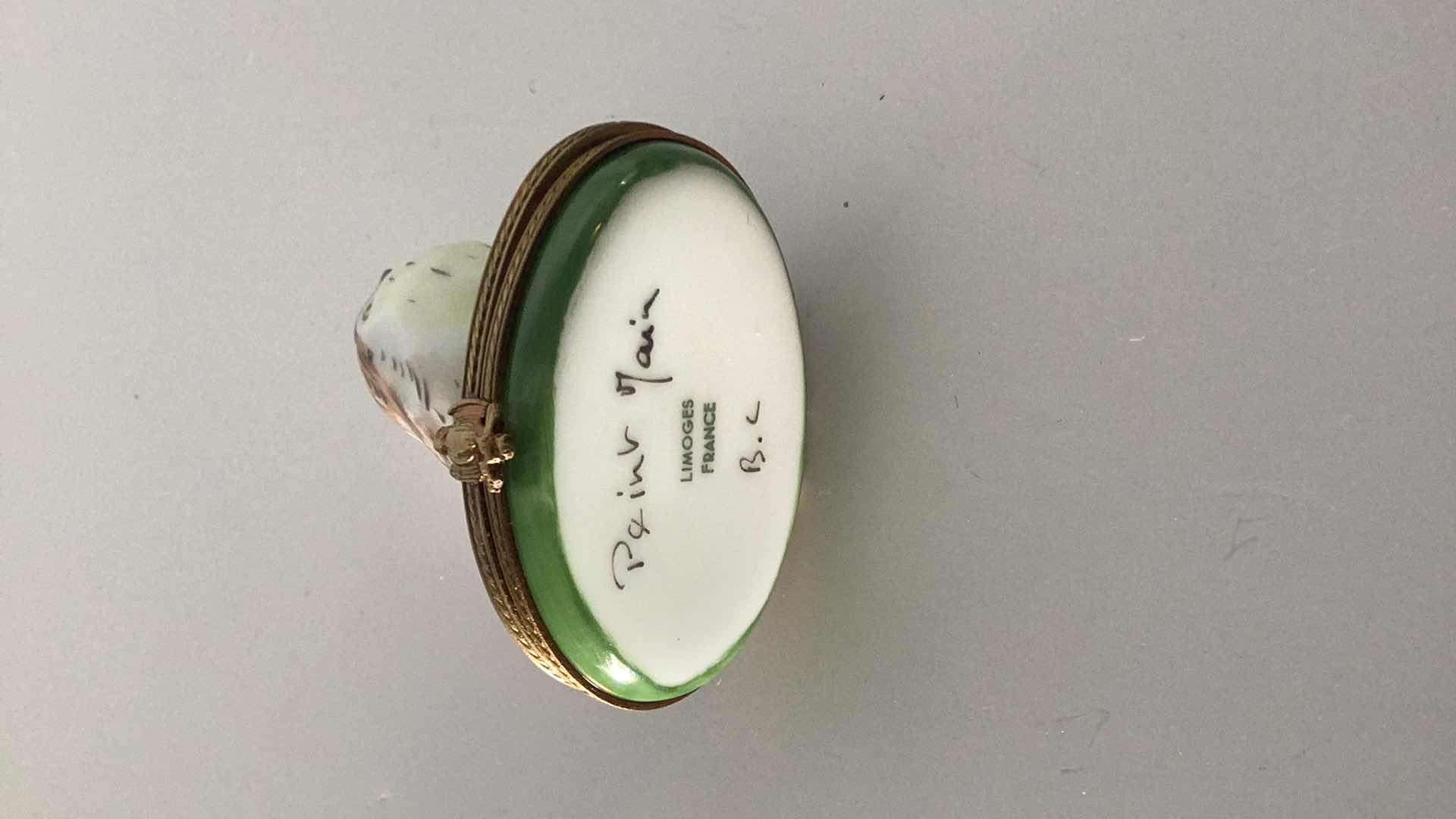 Photo 1 of LIMOGES FRANCE OWL PILL BOX 2 1/2” TALL 