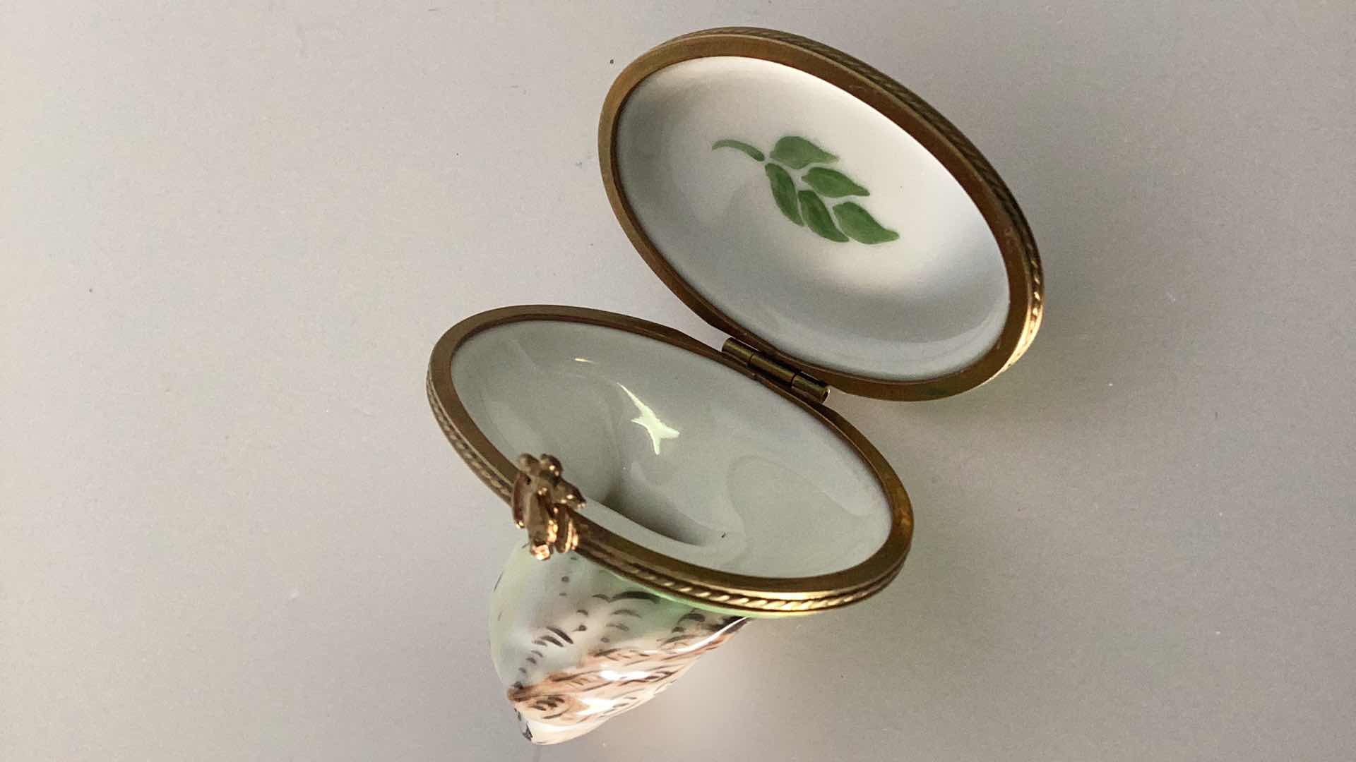 Photo 1 of LIMOGES FRANCE OWL PILL BOX 2 1/2” TALL 