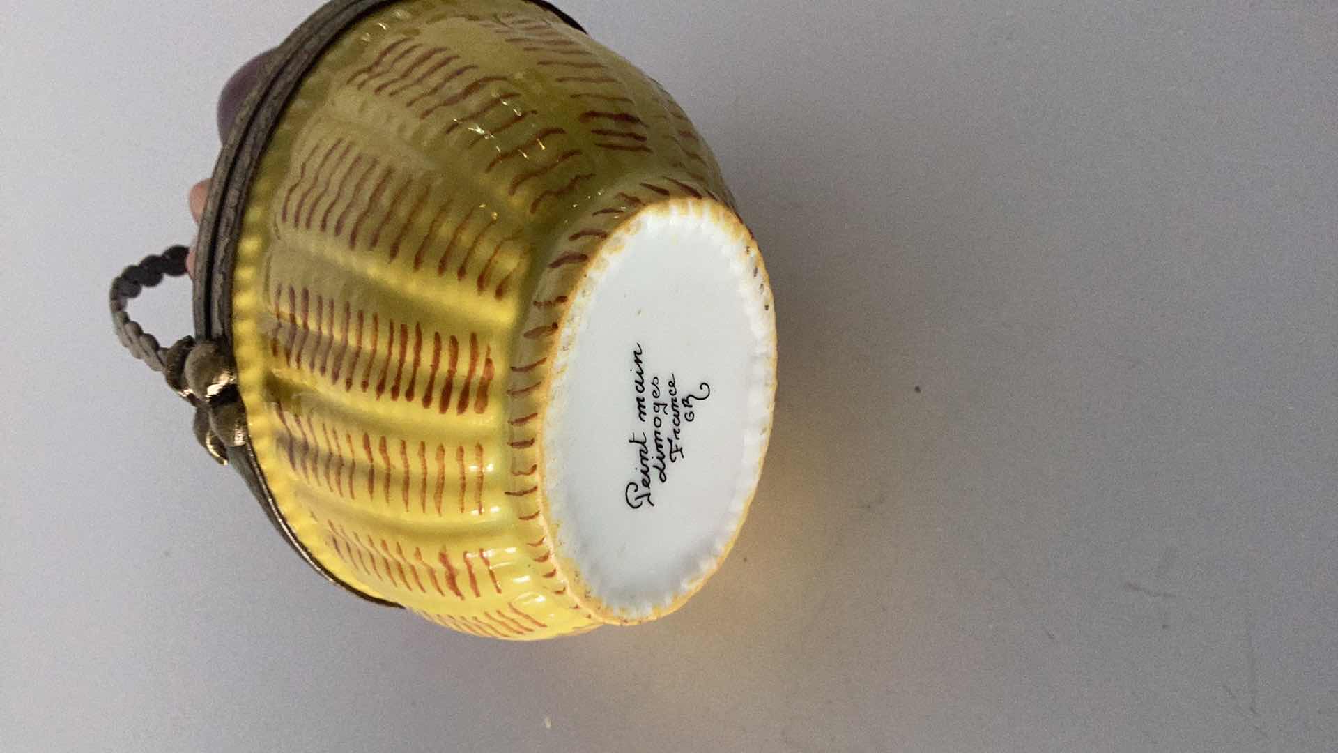 Photo 1 of LIMOGES FRANCE VEGETABLE BASKET 3” TALL 