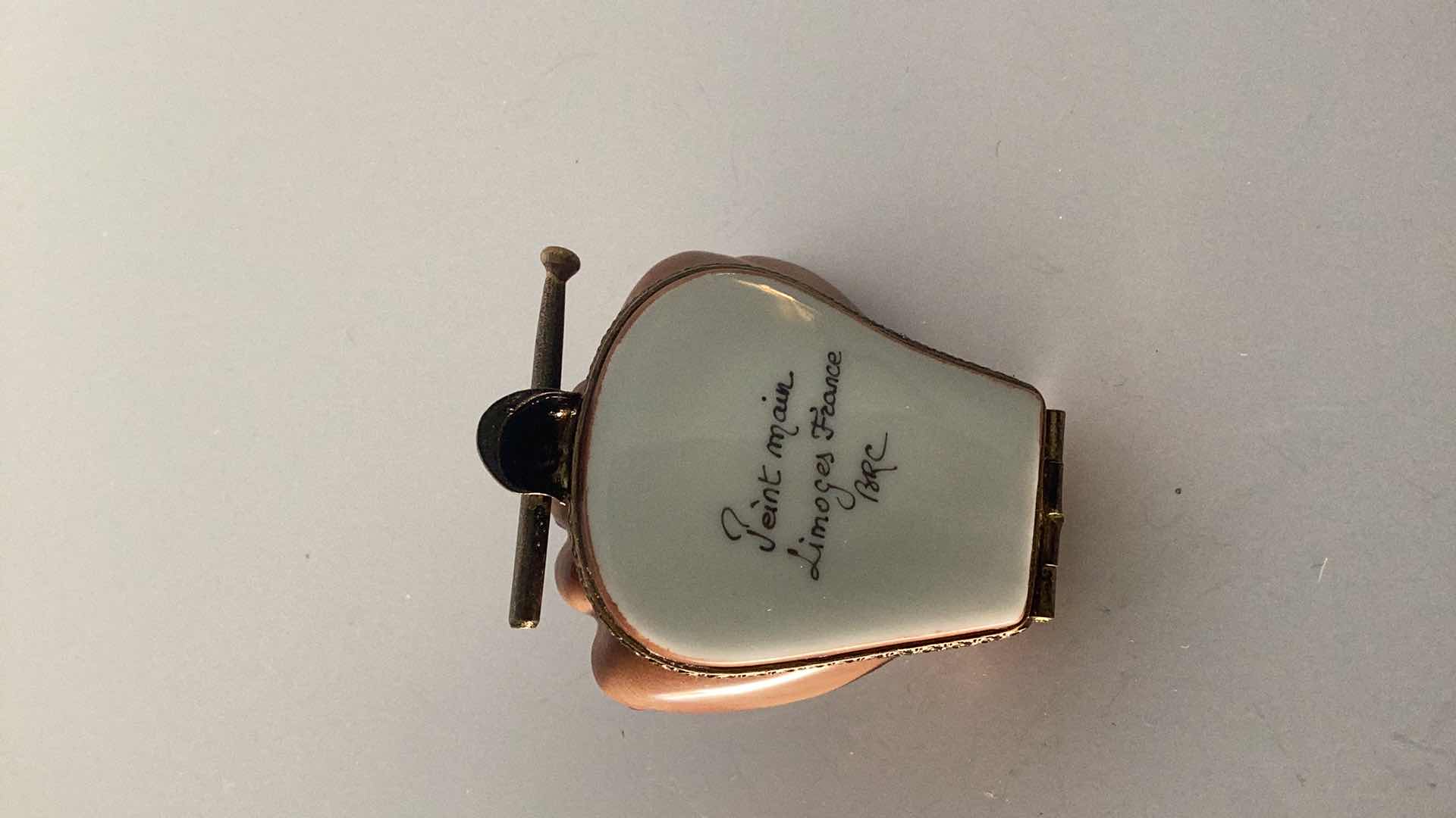 Photo 1 of LIMOGES FRANCE BASEBALL MITT PILL BOX 2” WIDE 