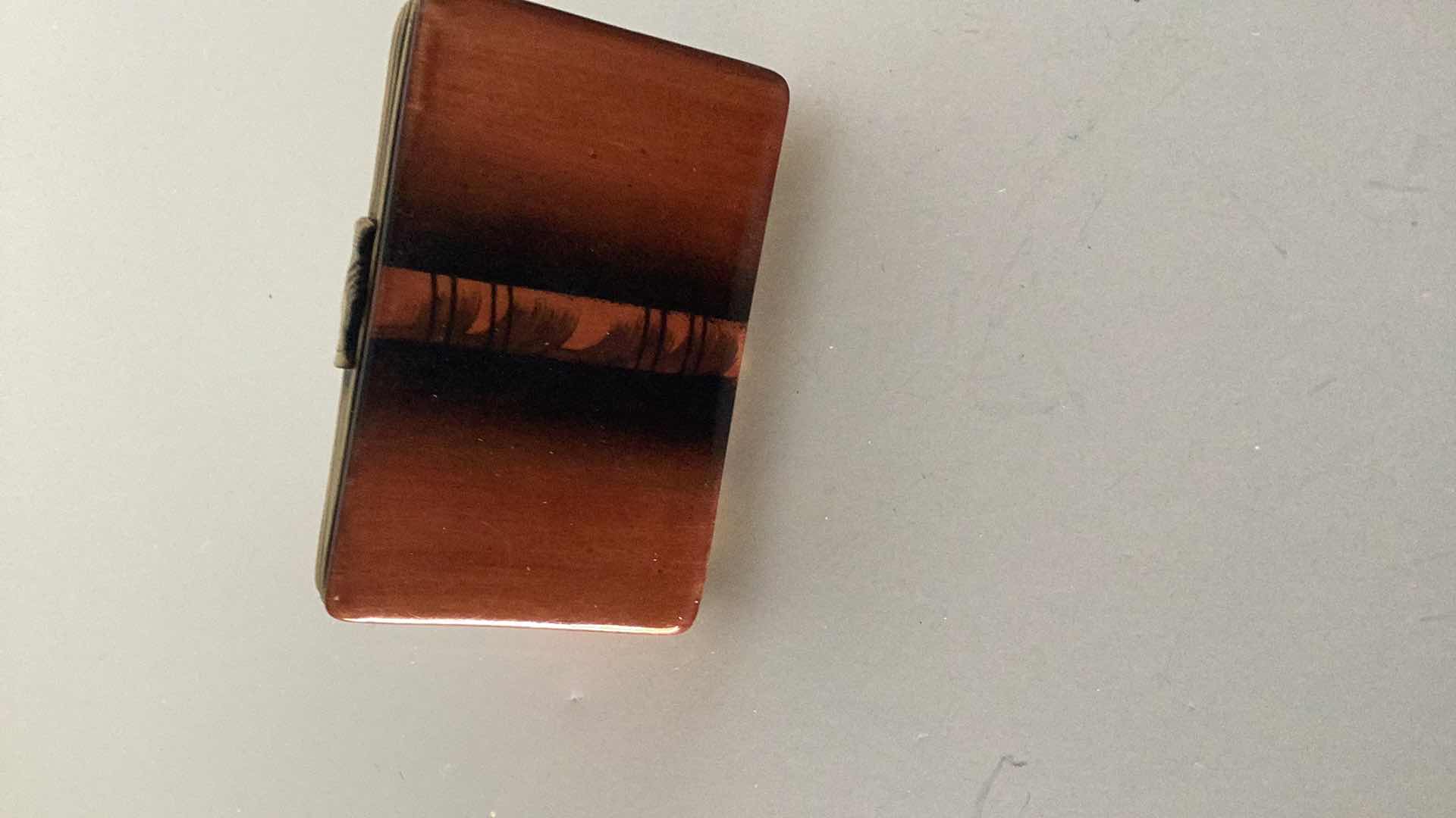 Photo 1 of LIMOGES FRANCE HALLOWEEN THEMED PILL BOX 2 1/2” WIDE