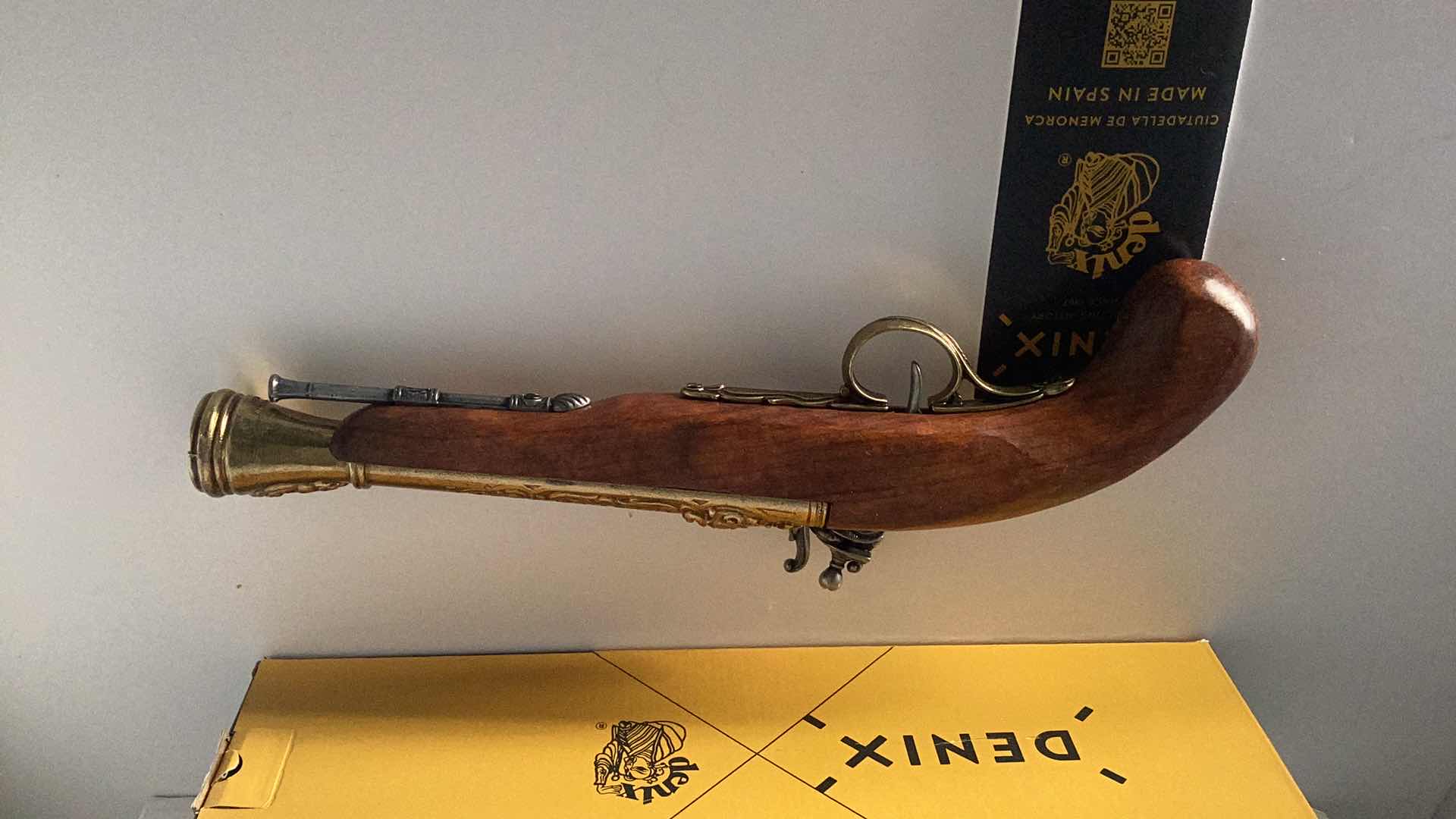 Photo 1 of DENIX LEFT HANDED ENGLISH FLINTLOCK PISTOL 14” LONG 