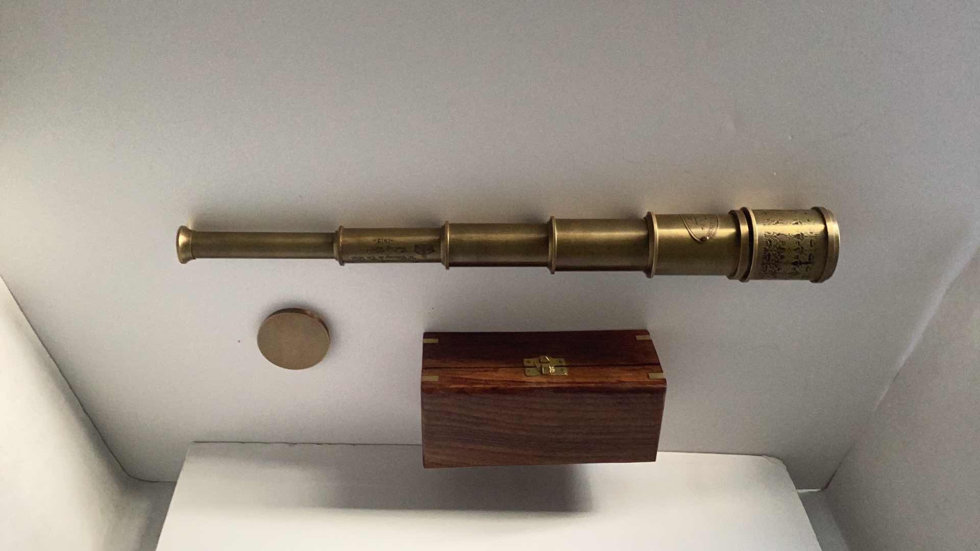 Photo 1 of 1915 VICTORIAN MARINE TELESCOPE WITH CASE