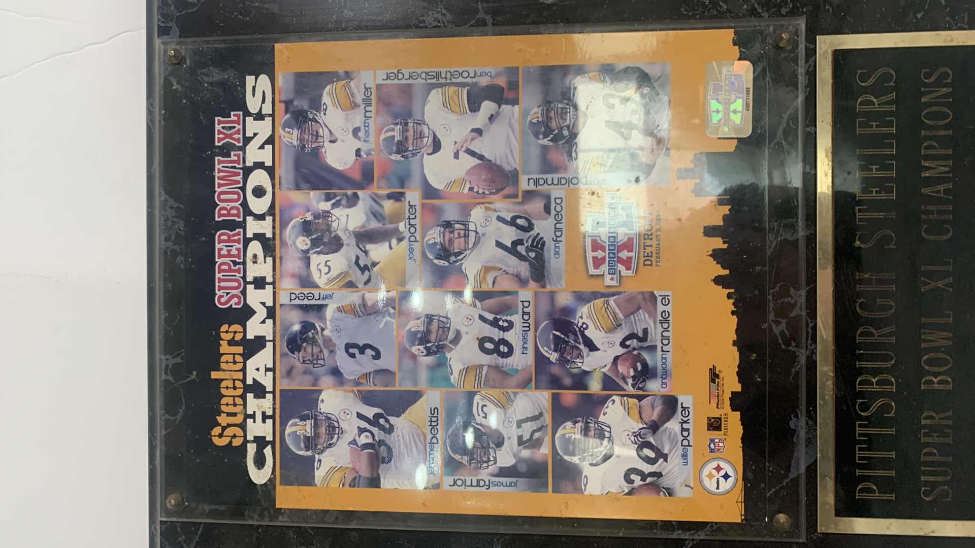 Photo 1 of PITTSBURGH STEELERS SUPER BOWL PLAQUE 18” x 15”