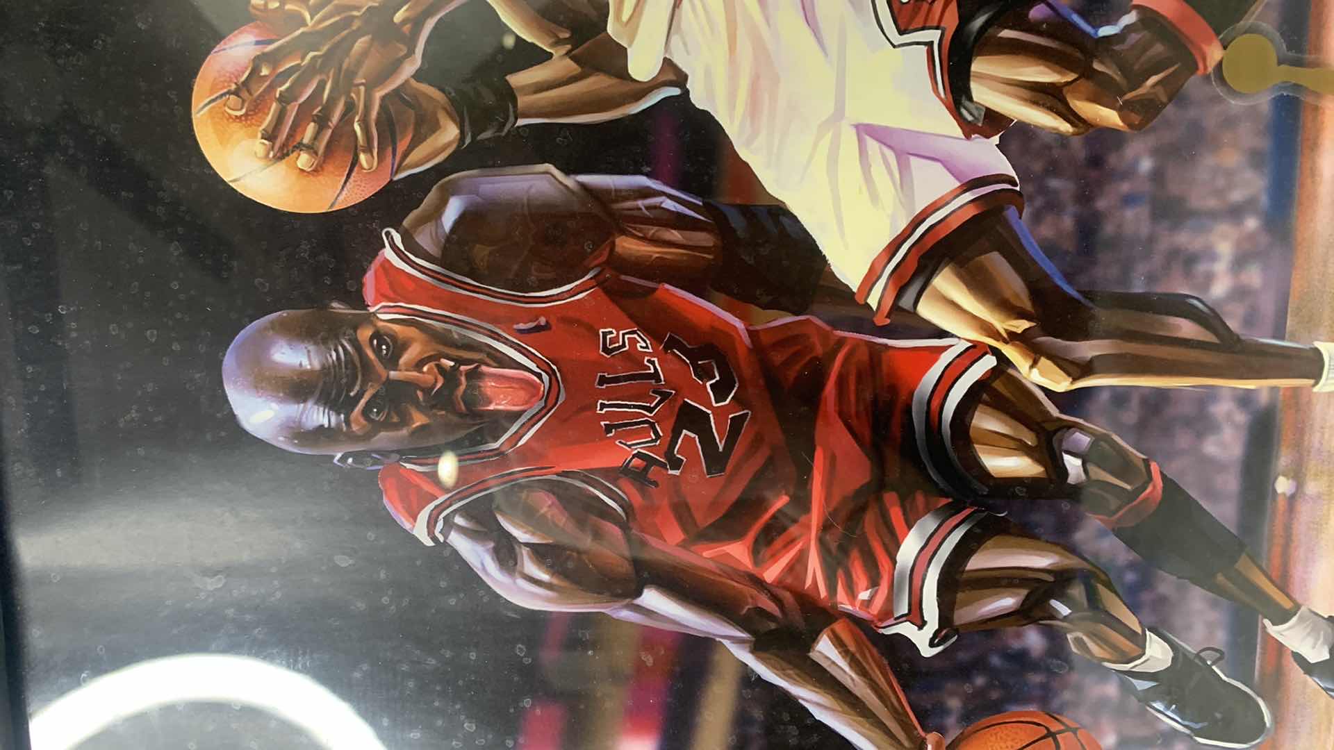 Photo 1 of ARTWORK, FRAMED BASKETBALL, MICHAEL JORDAN, 12” x 15”