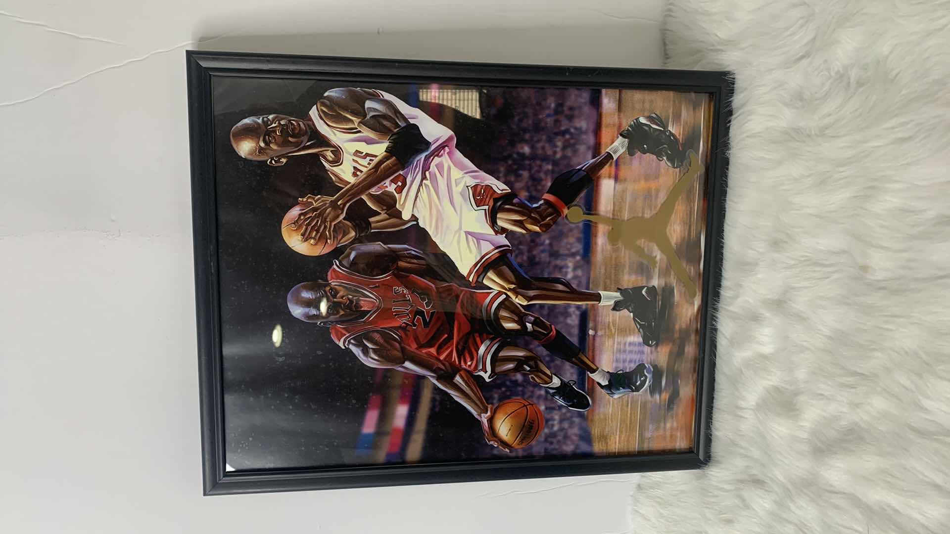 Photo 1 of ARTWORK, FRAMED BASKETBALL, MICHAEL JORDAN, 12” x 15”