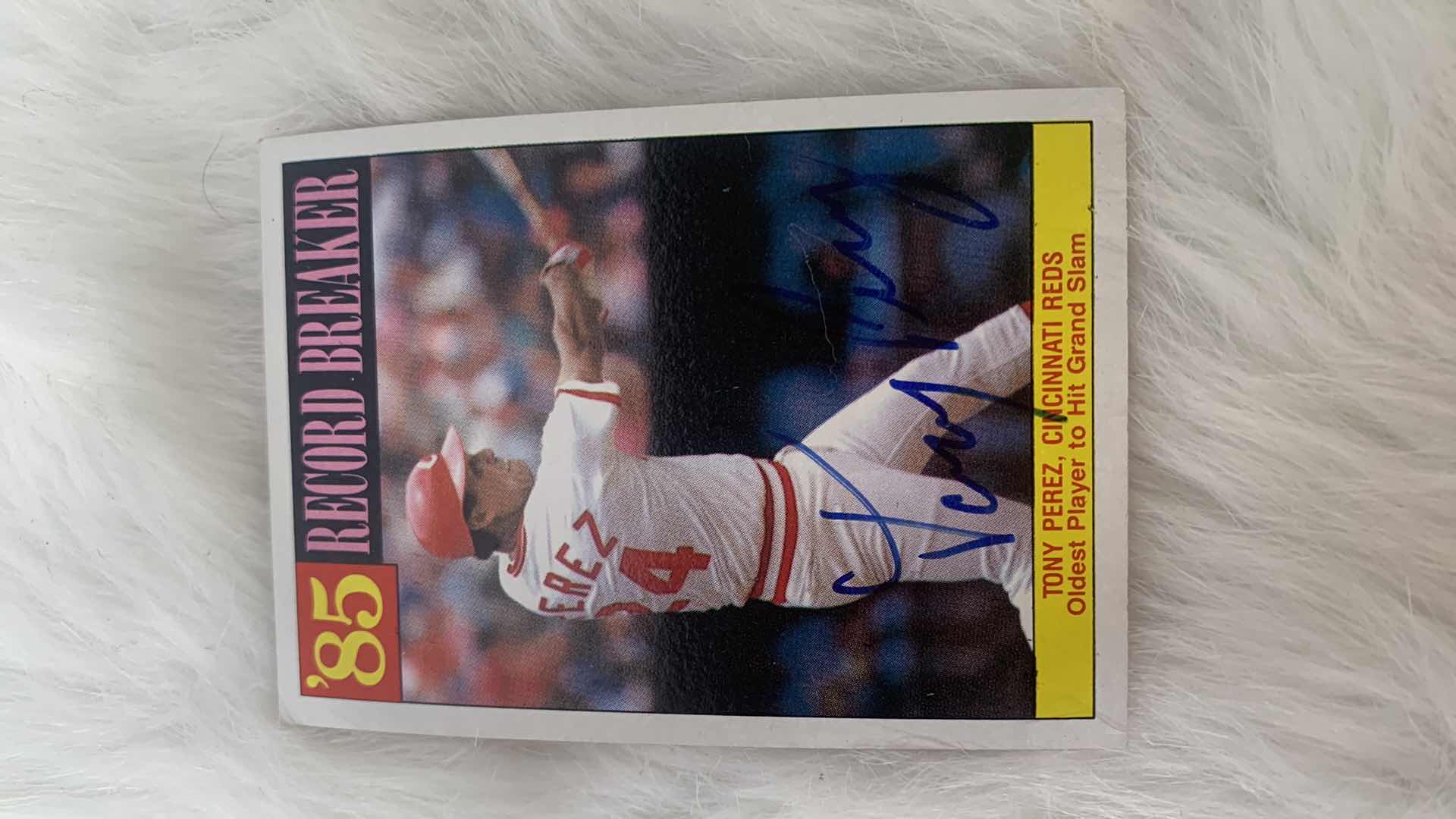 Photo 1 of COLLECTIBLE SIGNED TONY PEREZ BASEBALL CARD