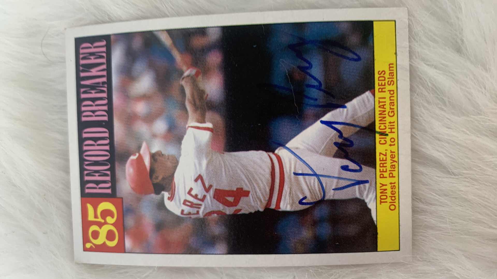 Photo 1 of COLLECTIBLE SIGNED TONY PEREZ BASEBALL CARD