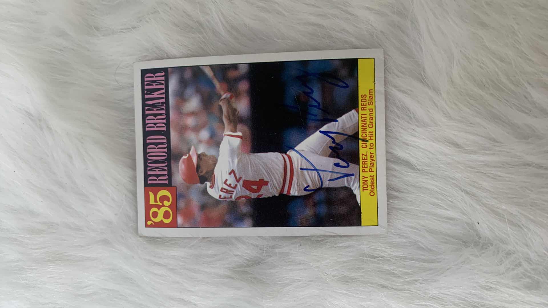 Photo 1 of COLLECTIBLE SIGNED TONY PEREZ BASEBALL CARD