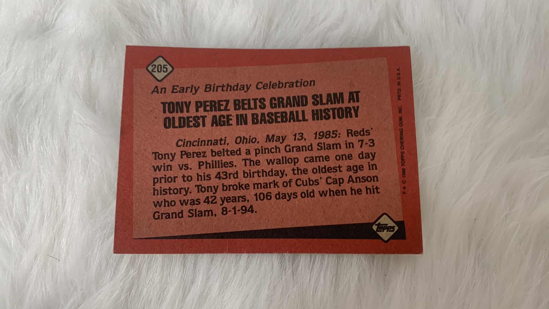 Photo 1 of COLLECTIBLE SIGNED TONY PEREZ BASEBALL CARD