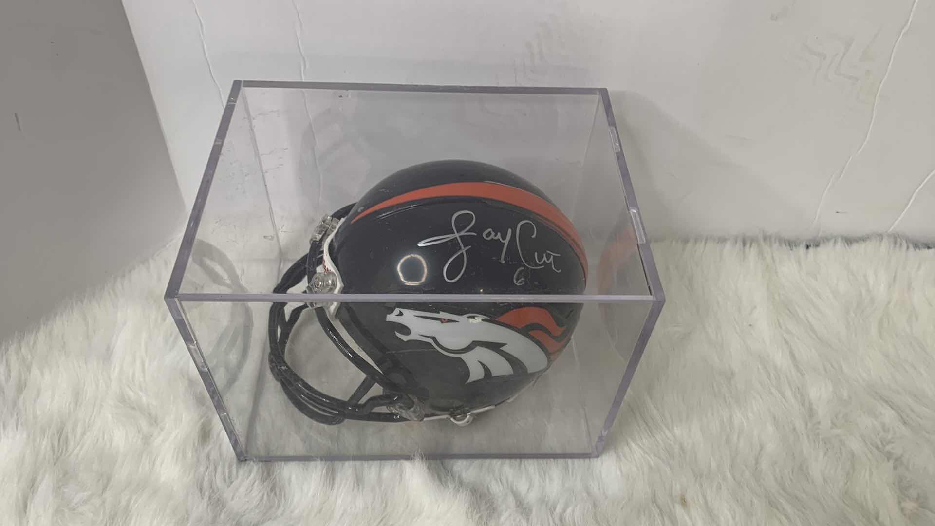 Photo 1 of SIGNED JAY CUTLER DENVER BRONCOS MINI HELMET