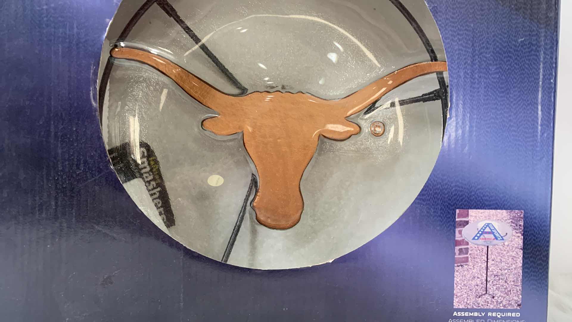 Photo 1 of COLLECTIBLE TEXAS LONGHORNS GLASS BIRD BATH