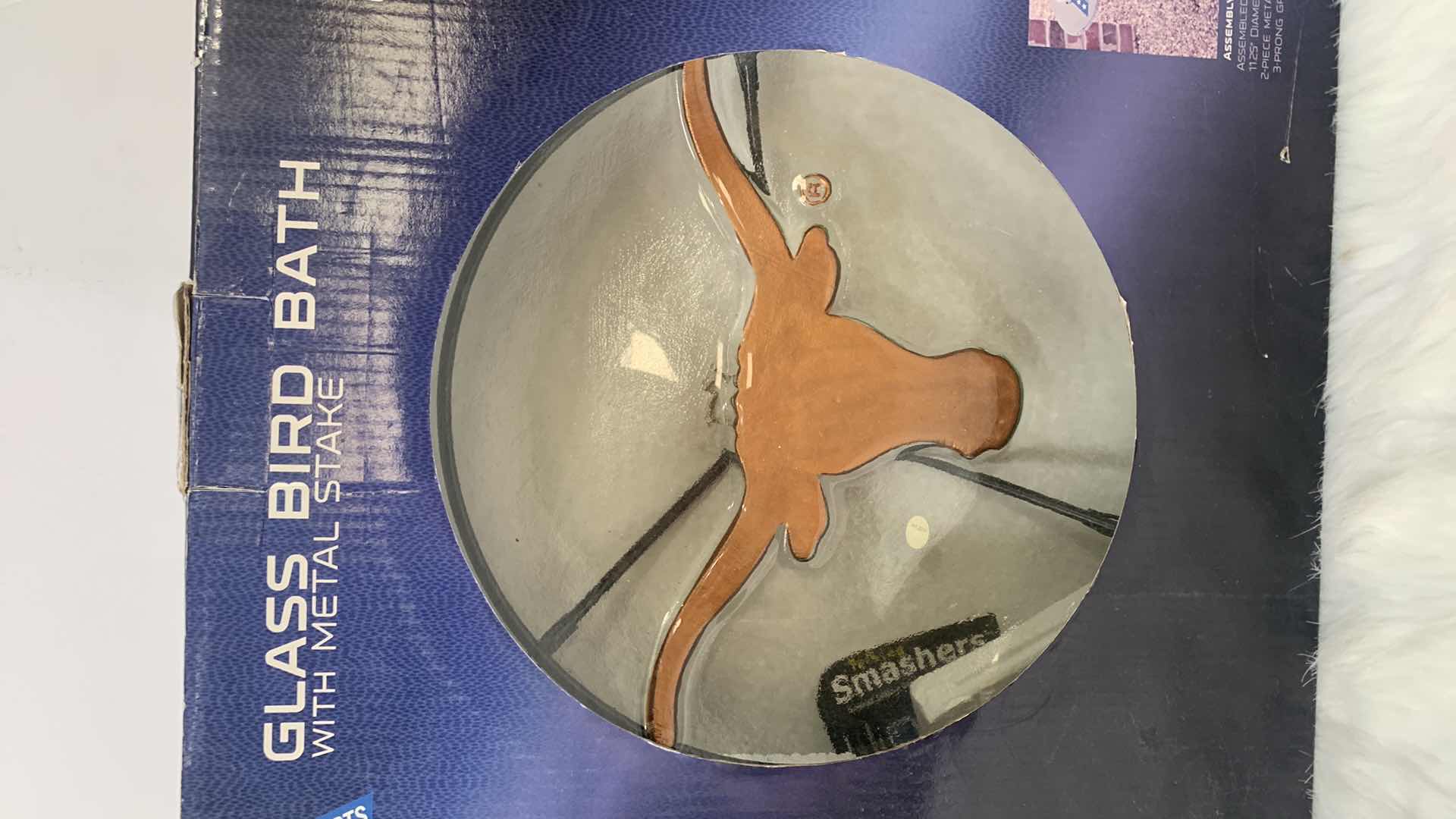 Photo 1 of COLLECTIBLE TEXAS LONGHORNS GLASS BIRD BATH