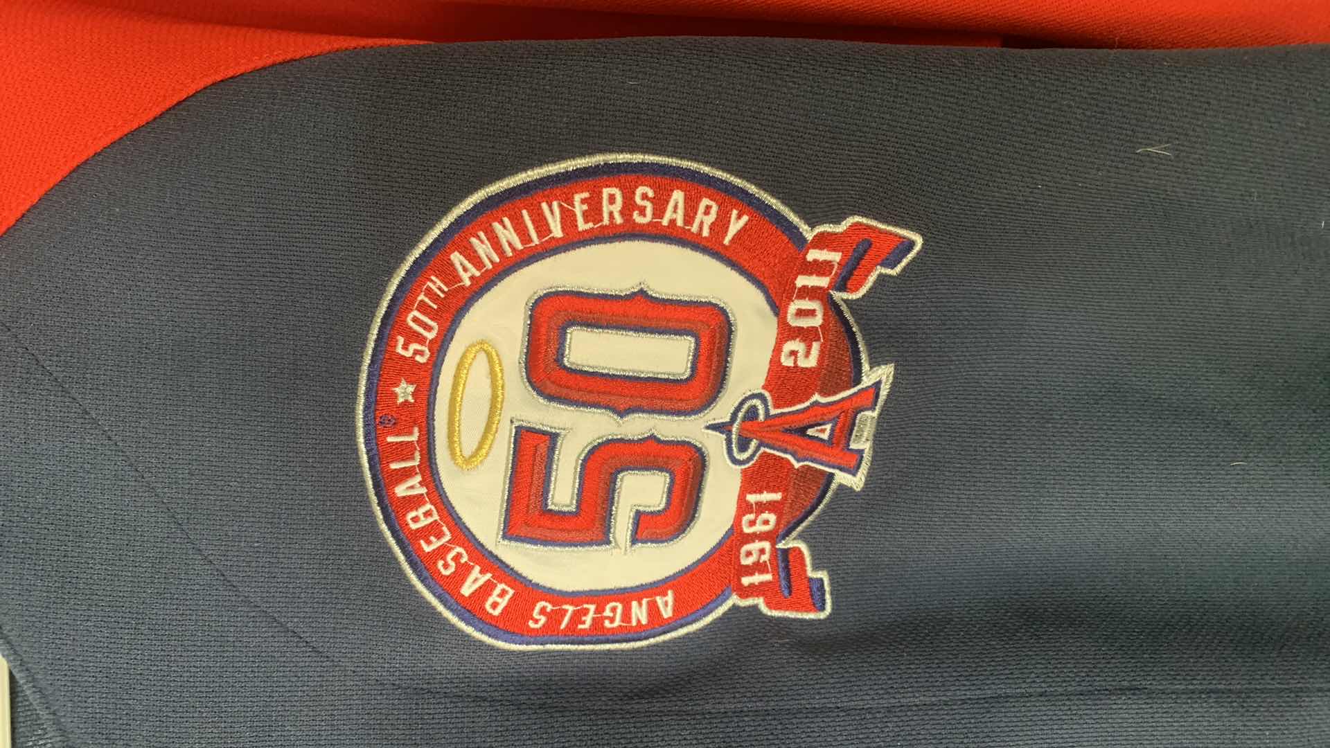 Photo 1 of LOS ANGELES ANGELS EMBROIDERED BASEBALL JERSEY, LARGE