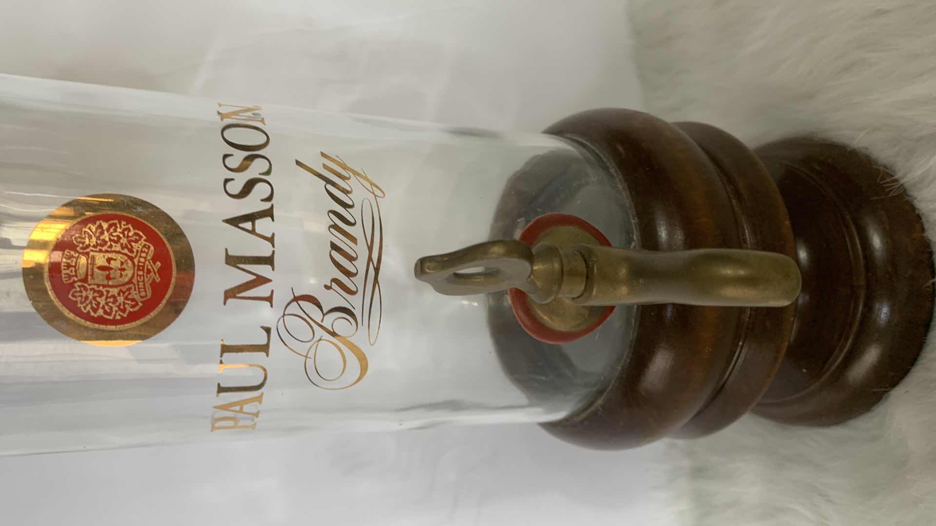 Photo 1 of WOOD AND GLASS PAUL MASSON BRANDY DISPENSER