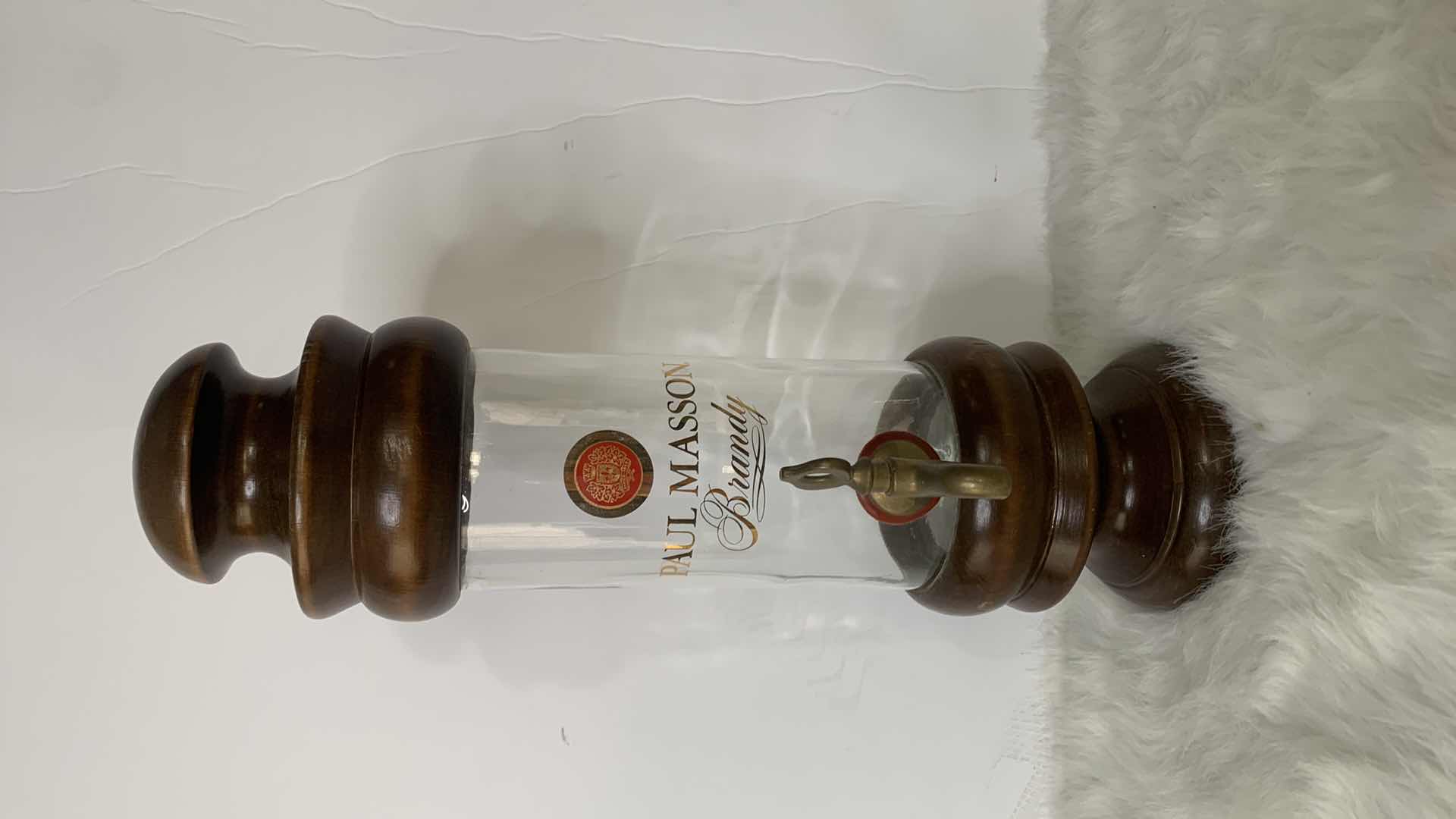 Photo 1 of WOOD AND GLASS PAUL MASSON BRANDY DISPENSER