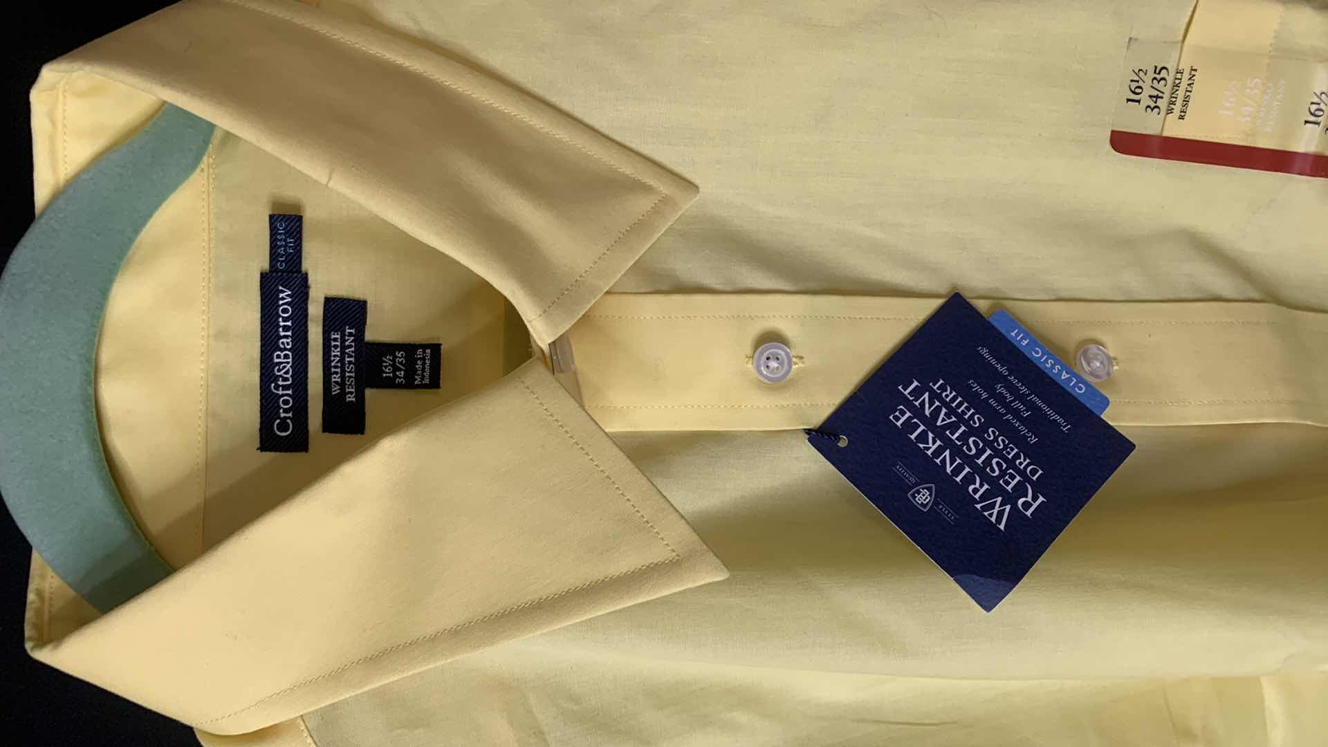 Photo 1 of NEW W TAGS MENS WRINKLE RESISTANT DRESS SHIRT 16.5 34/35