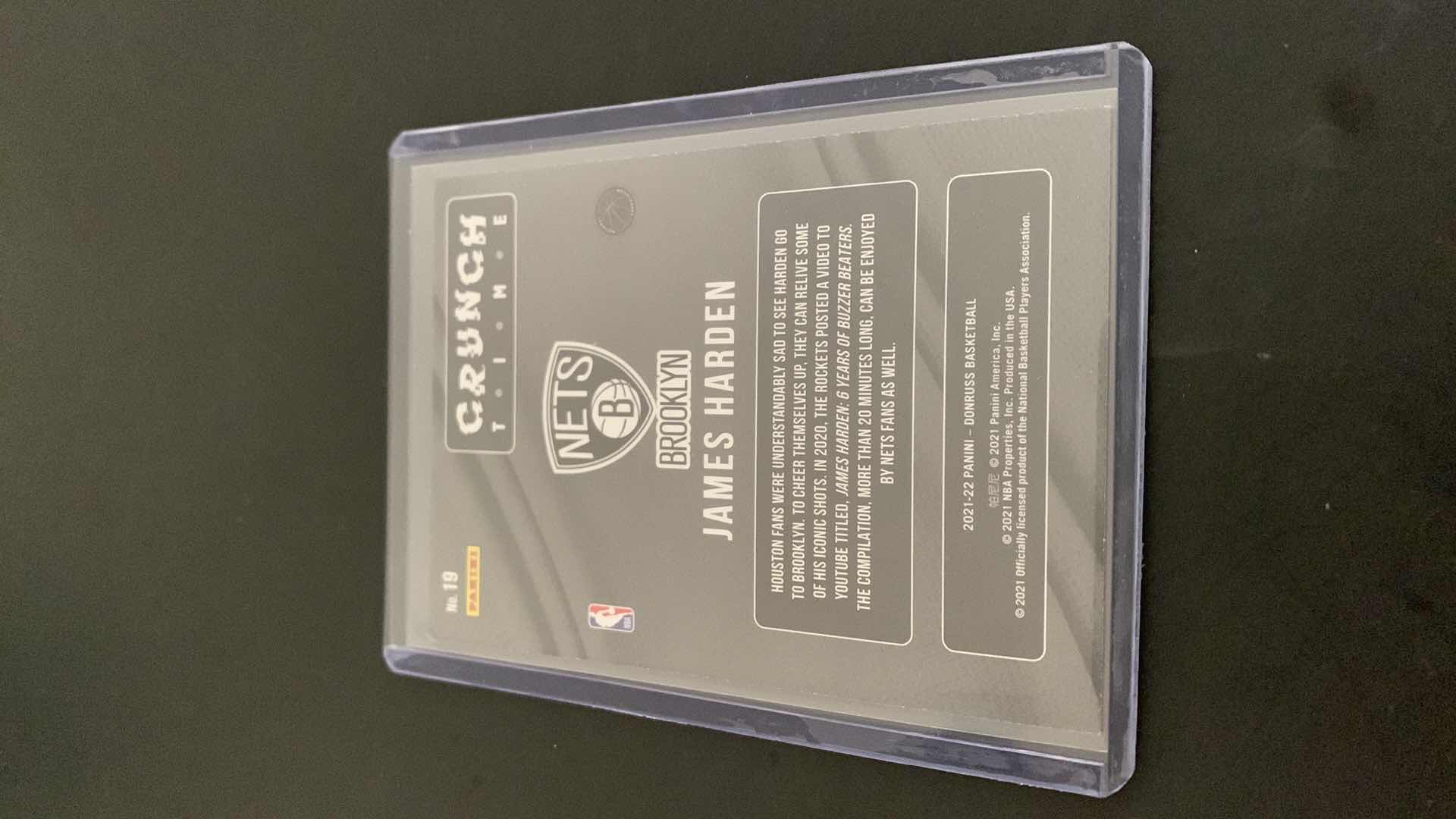 Photo 1 of 2021 PANINI JAMES HARDEN NETS CRUNCH TIME CARD